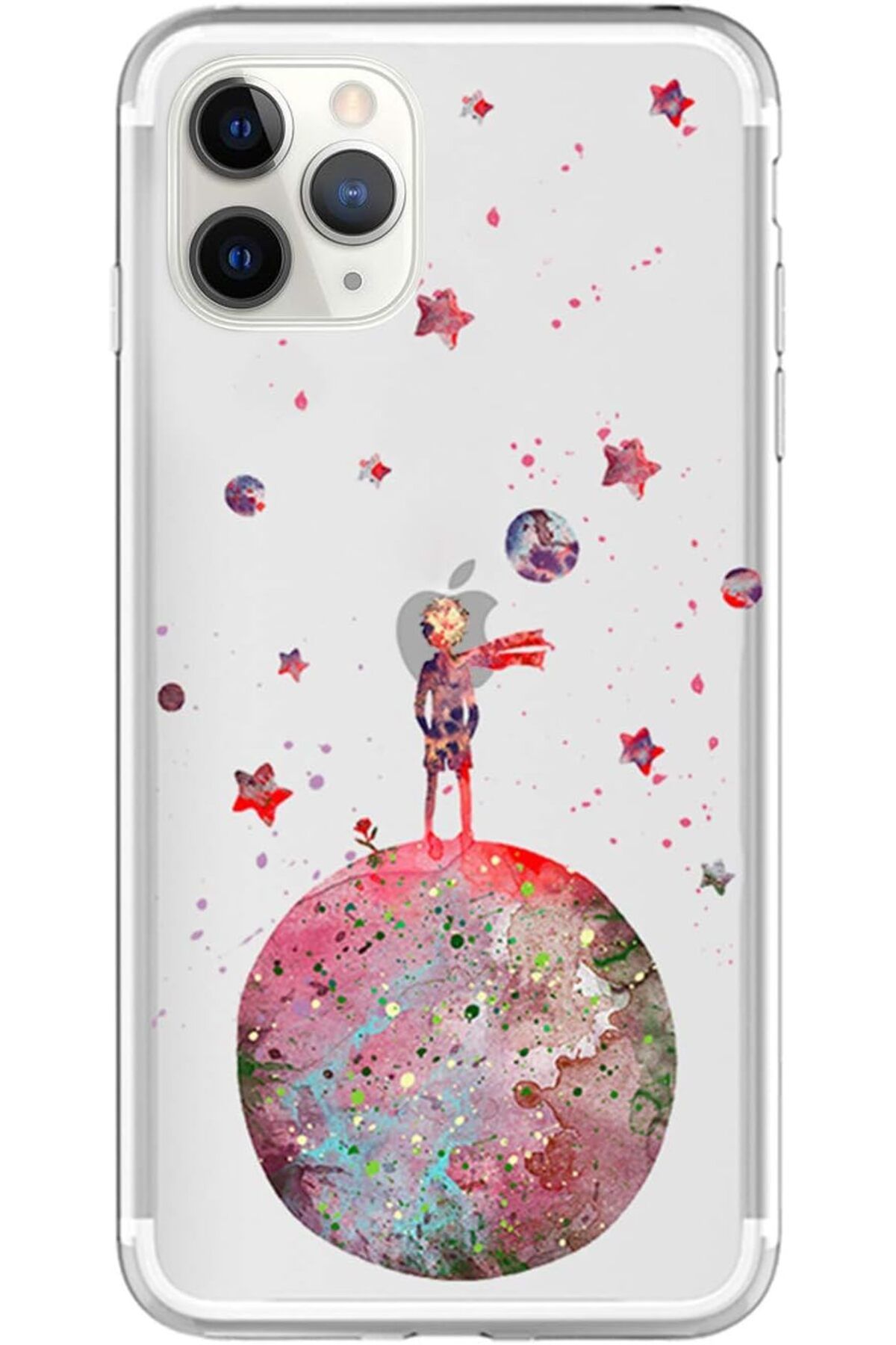 STOREMAX ELZ iPhone 11 Pro (5.8'') Desenli için Kılıf Küçük Prens Kırmızı [iPhone 11 Pro ile Uyumlu