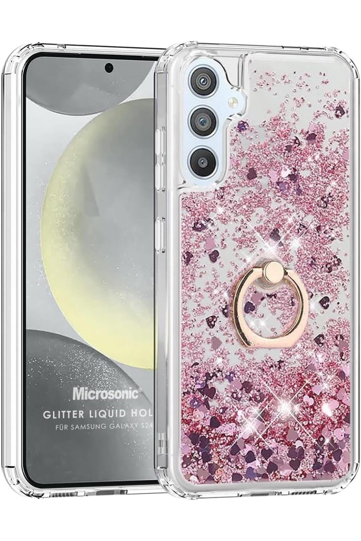 STOREMAX Galaxy A55 Kılıf Glitter Liquid Holder Pembe [Galaxy A55 ile Uyumlu Kılıf - Pembe] TrendBazaar