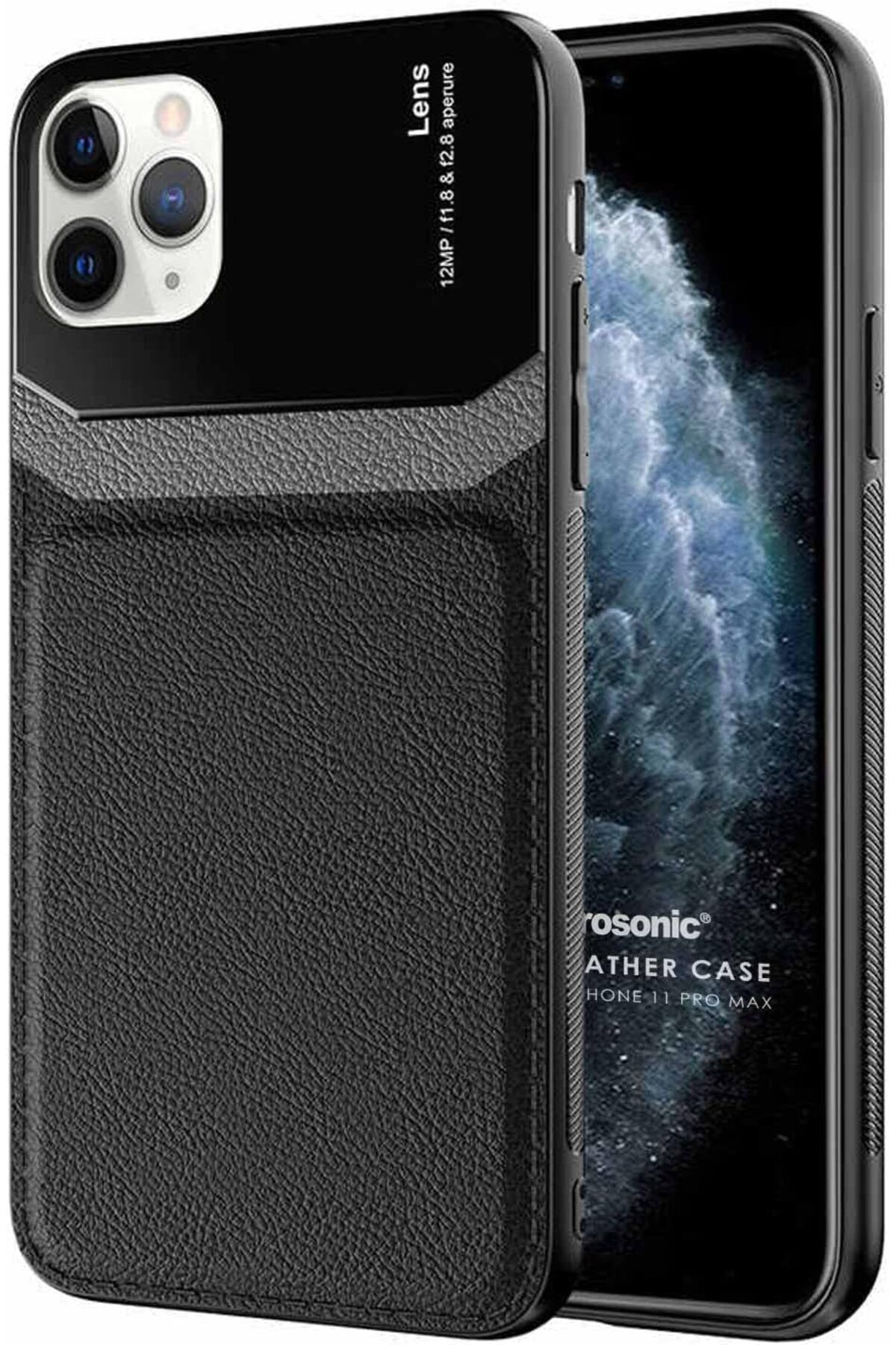 LUXE iPhone 11 Pro Max Kılıf Uniq Leather Siyah LXSHP 1055529