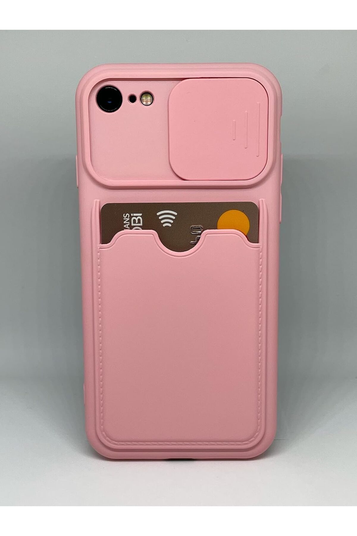 STOREMAX Rom GİYİM & AKSESUAR Iphone 7-8 - Se 2020 Uyumlu Kartlı Sürgülü Kılıf (PEMBE) Romshp 106