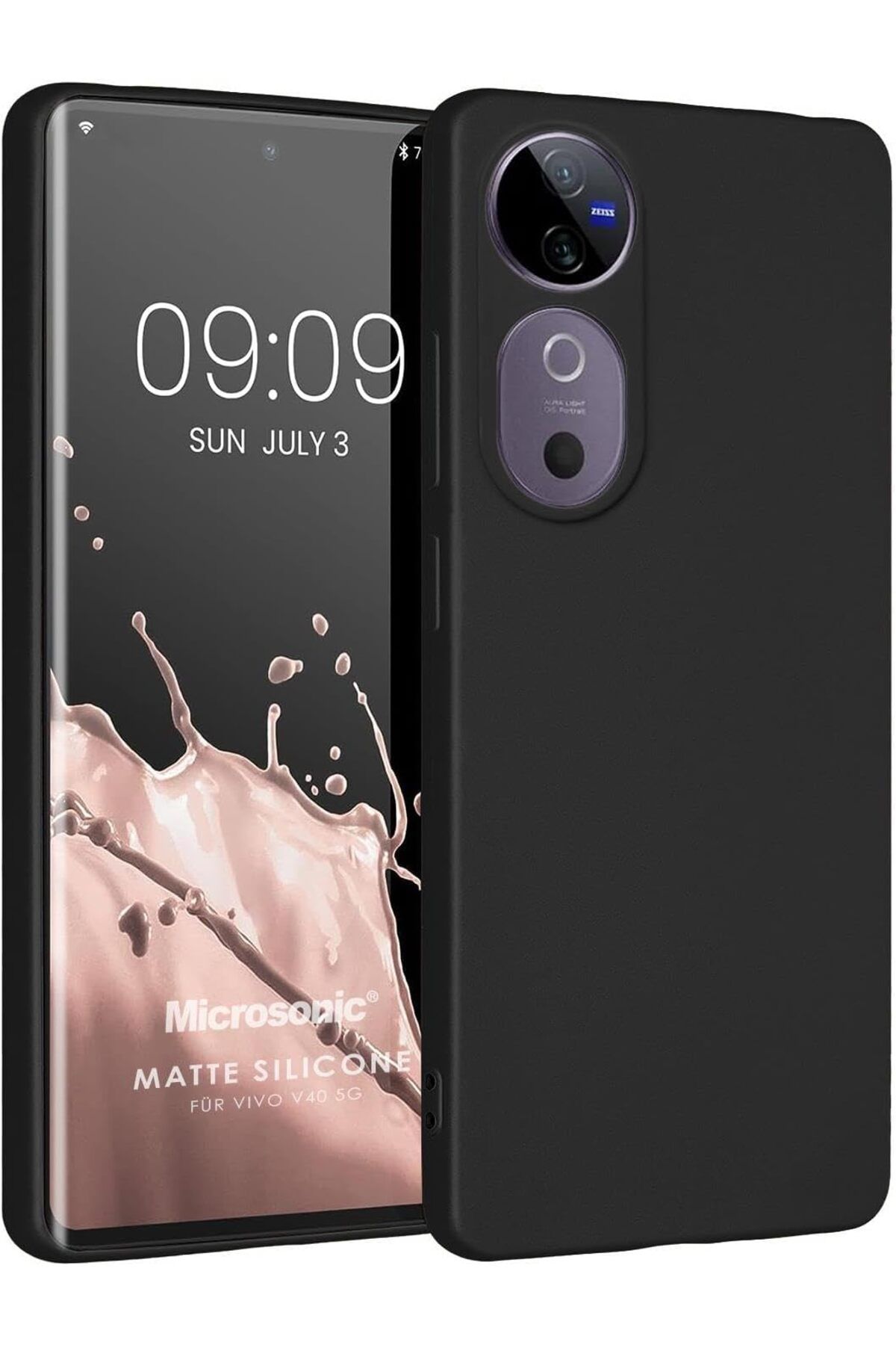 STOREMAX Rom Matte Silicone Vivo V40 5G Kılıf Siyah [V40 5G ile Uyumlu Kılıf - Siyah] Romshp 1067323