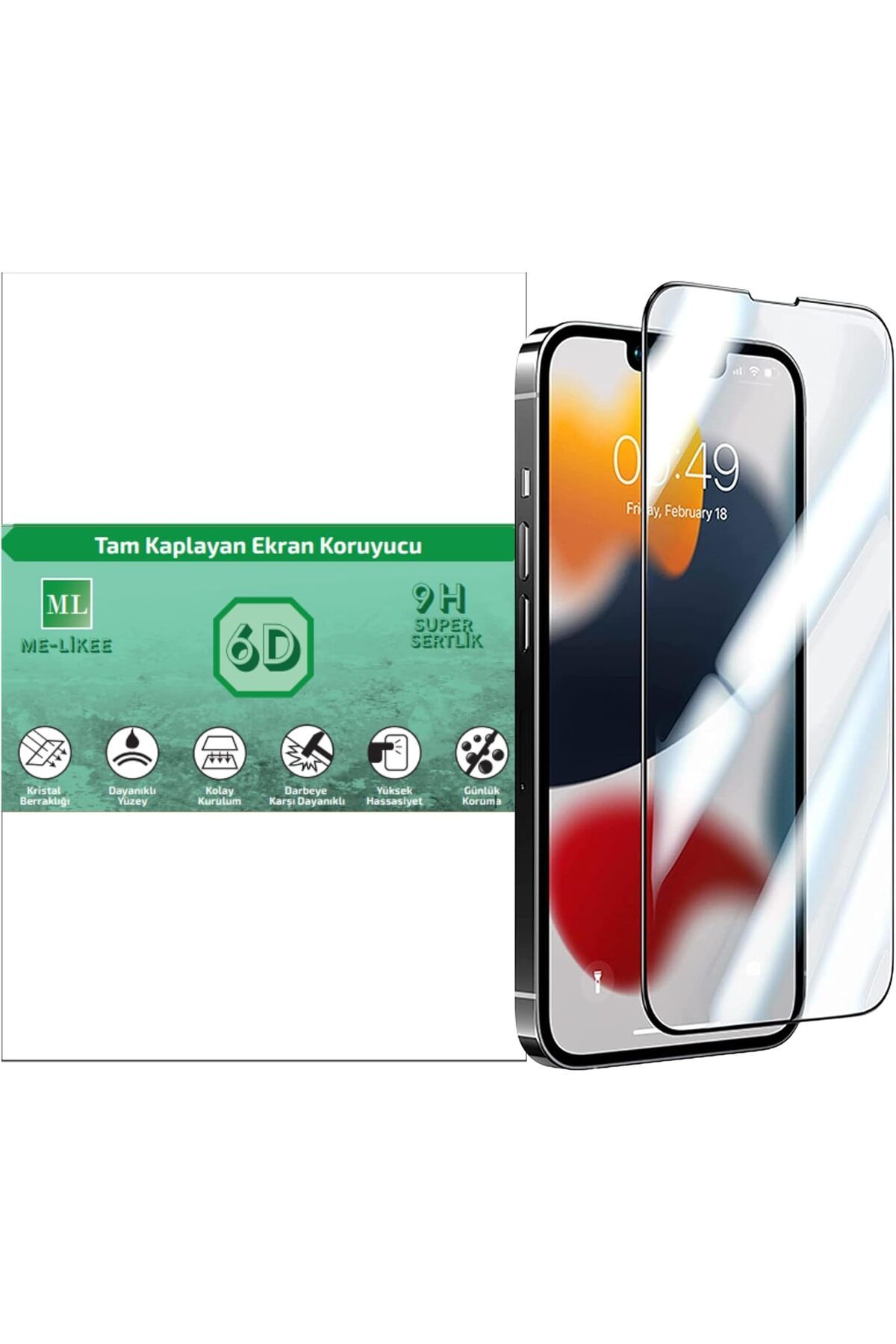 STOREMAX OZN iPhone 14 Pro Max İçin 6D Ekran Koruyucu Tam Kaplayan Kırılmaz Cam Full COVER Glas Black OZN