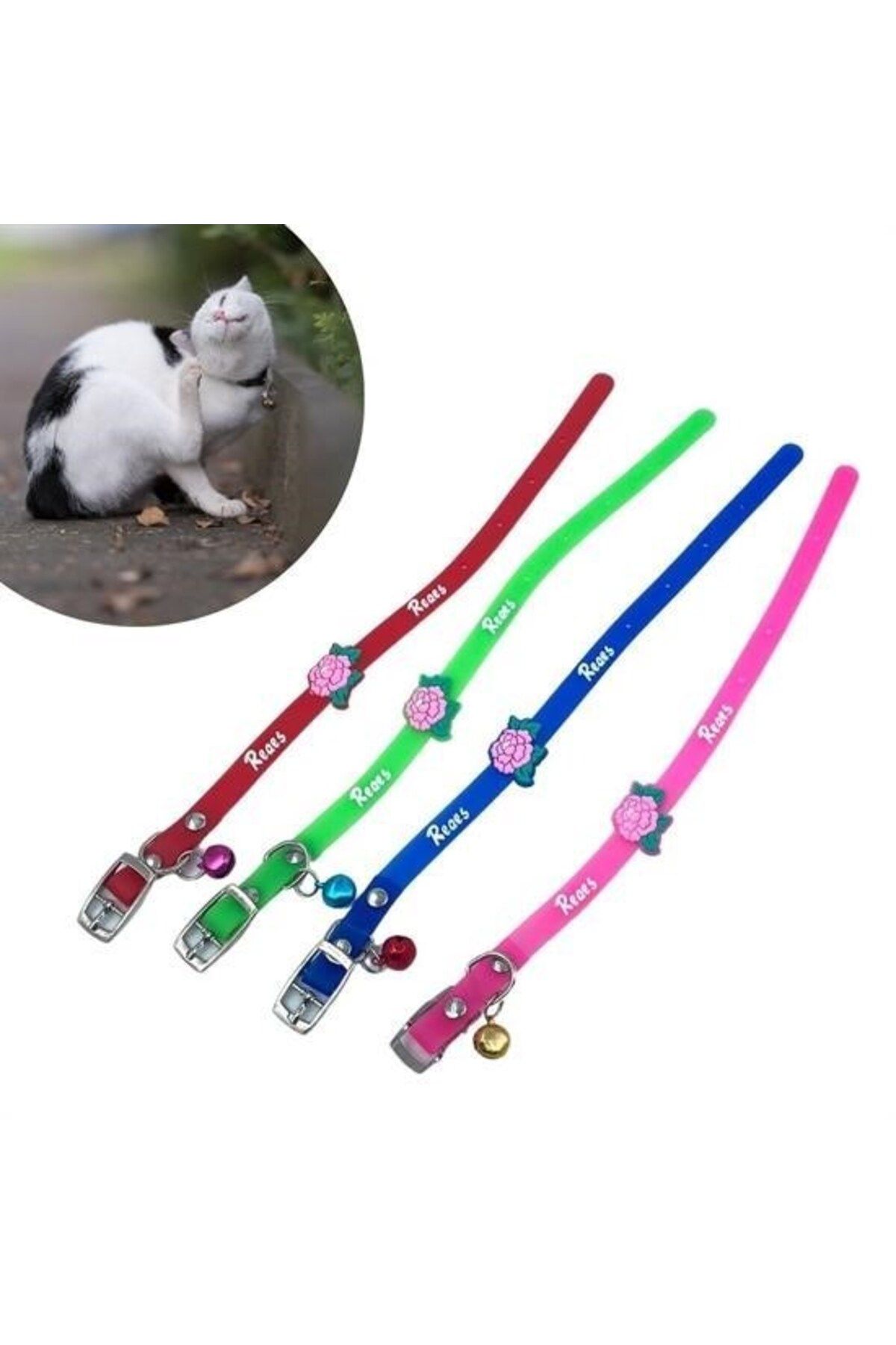 Biomak ® Çıngıraklı Zilli Sevimli Renkli Slikon Kedi Köpek Boyun Tasması