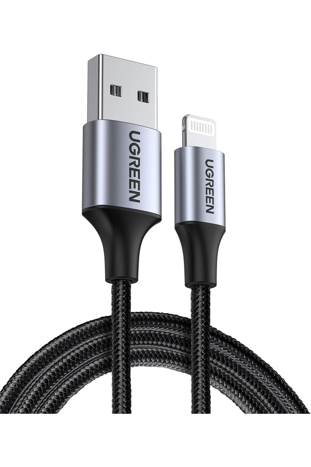 STOREMAX ELZ Mfi Lisanslı USB-A & Lightning Örgülü Data ve Şarj Kablosu, 2 Metre, Siyah, ‎60158 FR