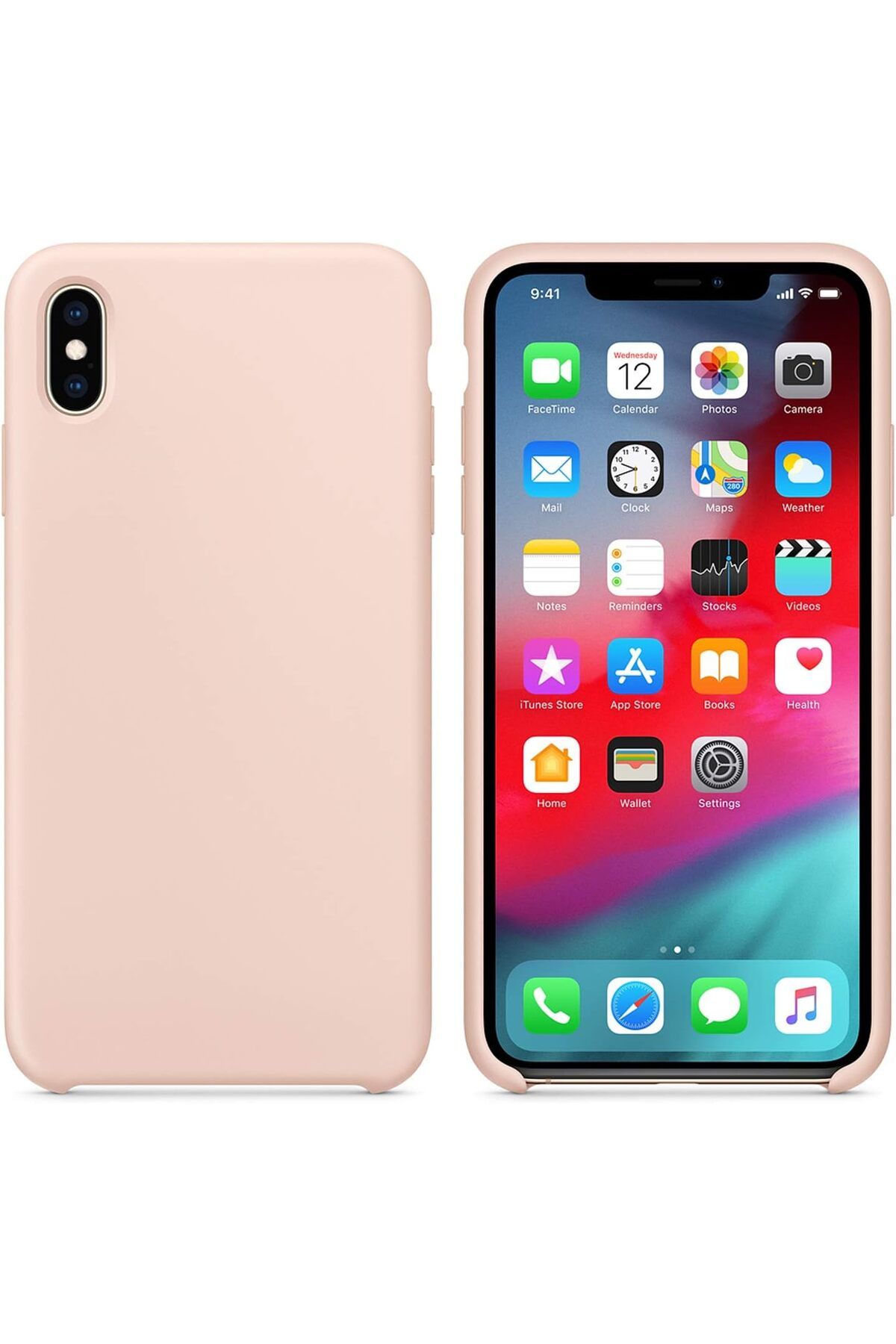 STOREMAX iPhone XS için Kılıf Liquid Lansman Silikon Kum Pembesi [iPhone XS ile Uyumlu Kılıf - Pembesi]