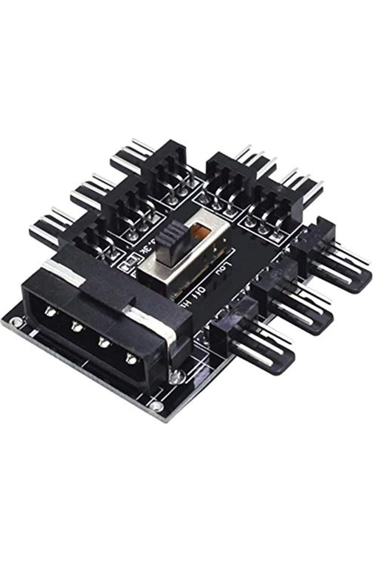 STOREMAX Ezg 8 Port Fan Çoklayıcı Hub Y PWM Splitter ide Molex Soğutma 3 pin 4 Switch Anahtarlı 4336 Ezs