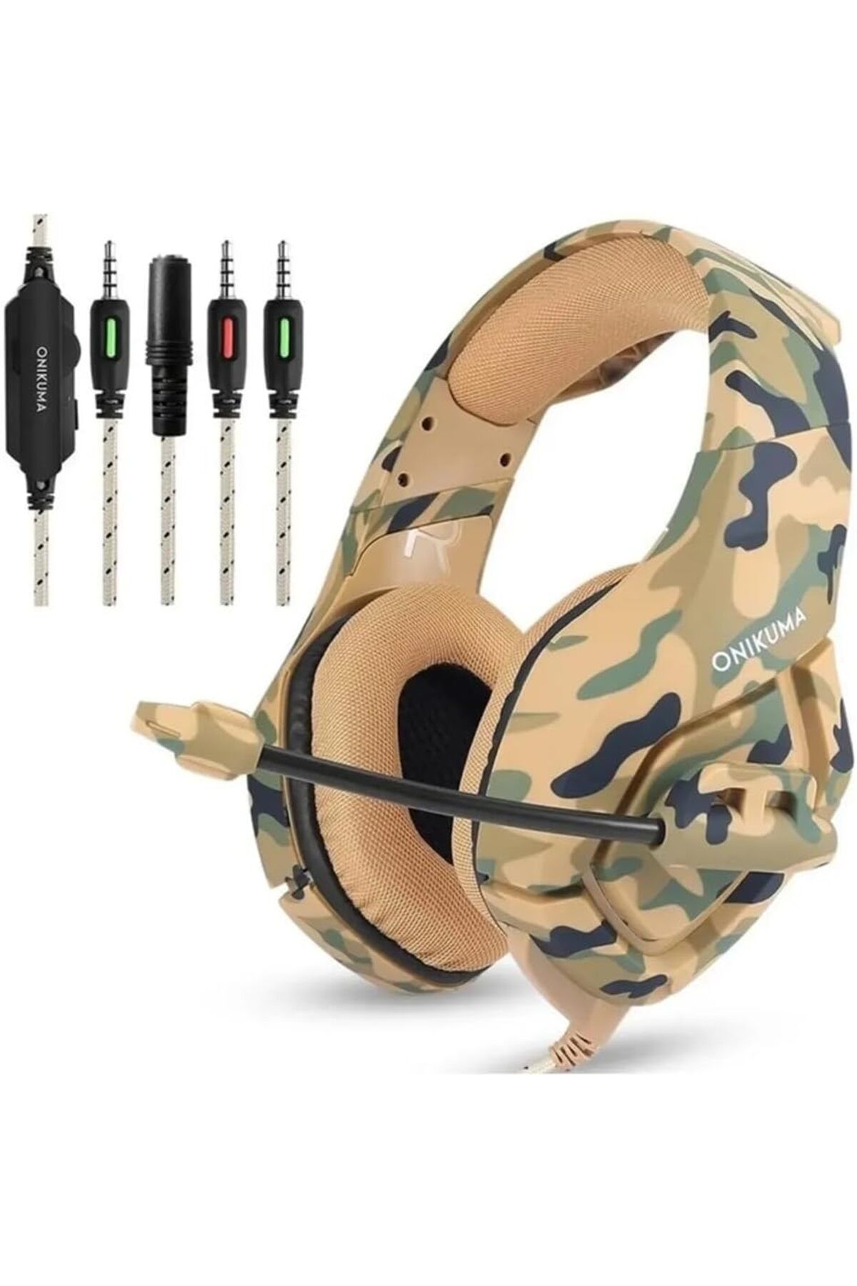 STOREMAX ELZ Gaming Profesyonel Oyuncu Kulaklığı RGB 3.5mm, Kamuflaj Desenli Gamer Işıklı Kulaklık, K1