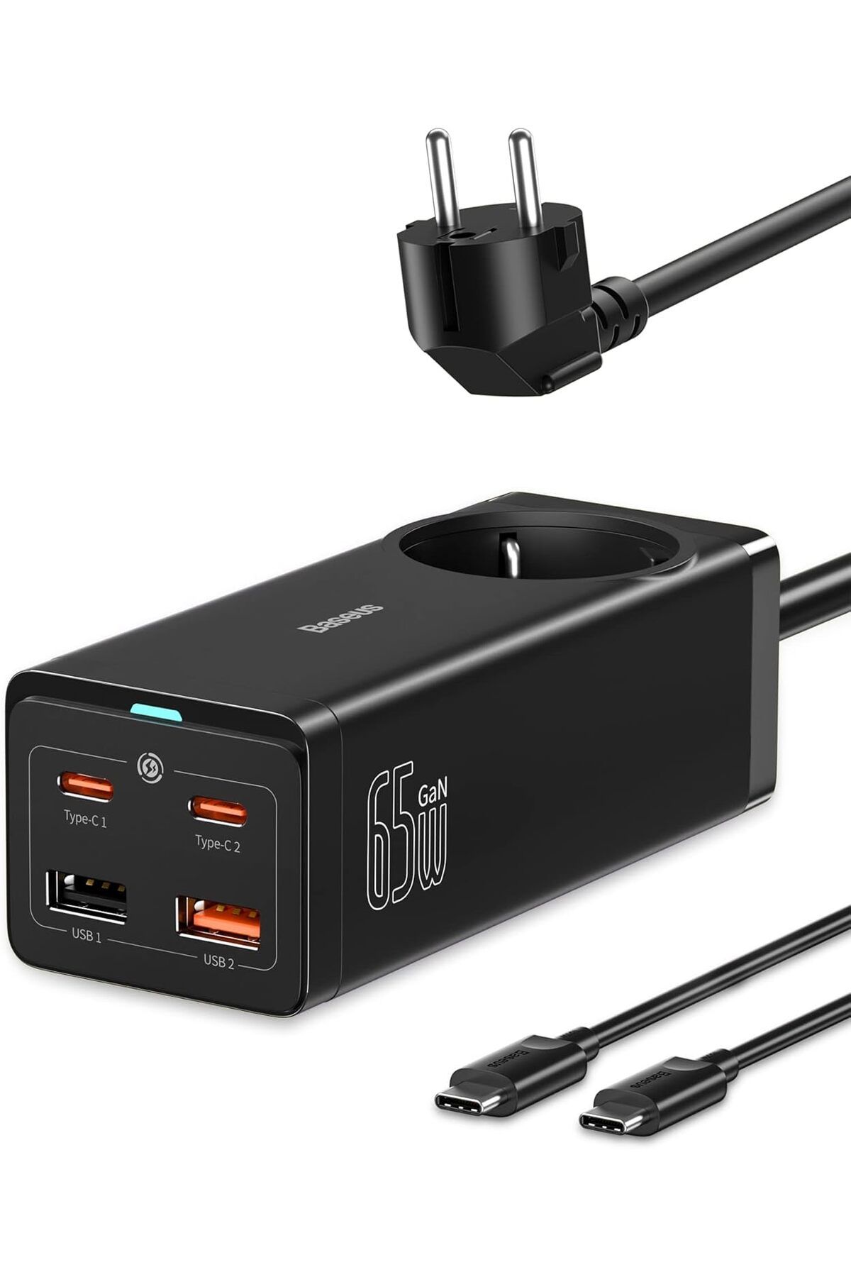 Mu Art Ahşap Mrt Hızlı Şarj Adaptörü 65W, GaN III Type C Şarj Aleti PD Çoklu Şarj Cihazı, 1 AC Çıkış