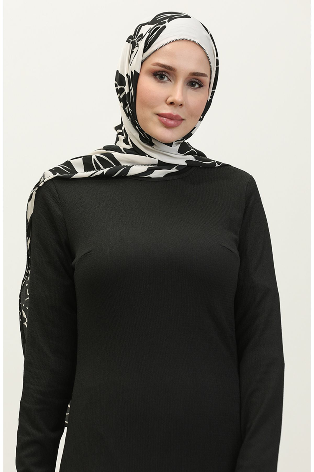 sefamerve-Black Tunic and Trousers Double Set - Button Detail 0101DA-04 3