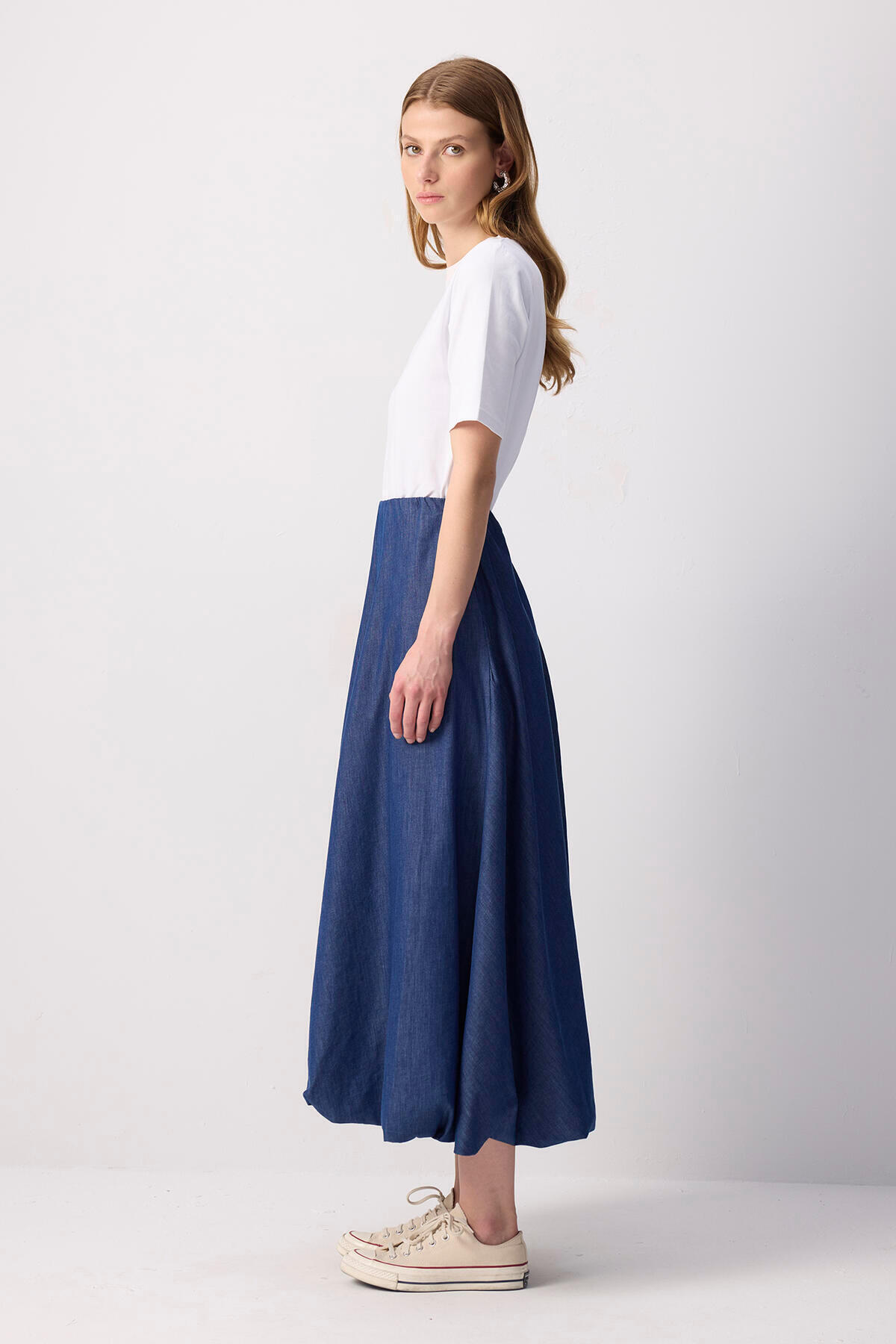 Touché Privé-Denim Effect Balloon Skirt 4