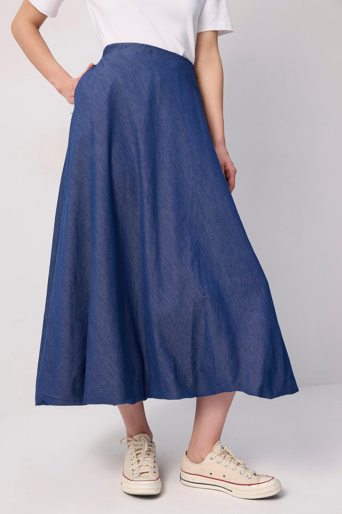 Touché Privé-Denim Effect Balloon Skirt 5