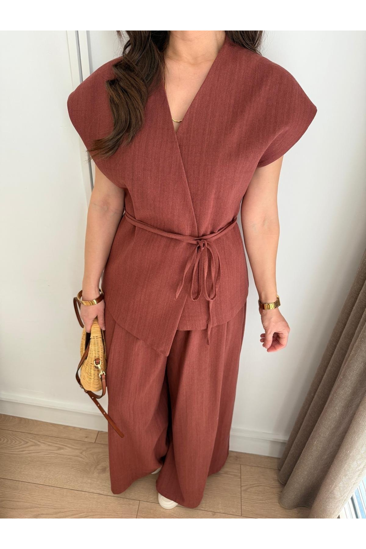 My Blog-Tile Juana Weste Hose Leinen Anzug - 8591 4