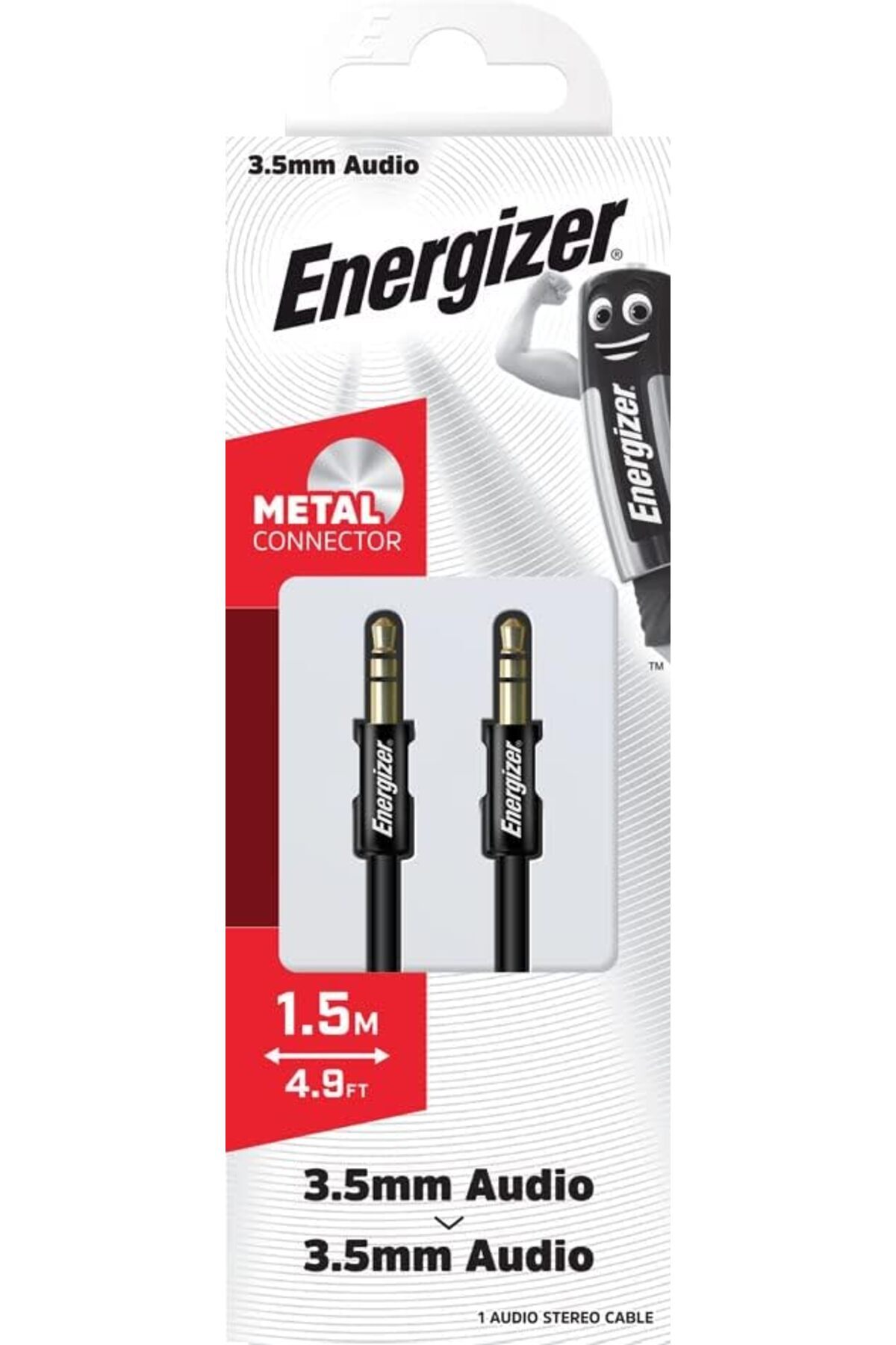 Energizer-- Adapter Audio Jack/Jack - Universal Stereo Cable for Audio Devices - Black 7