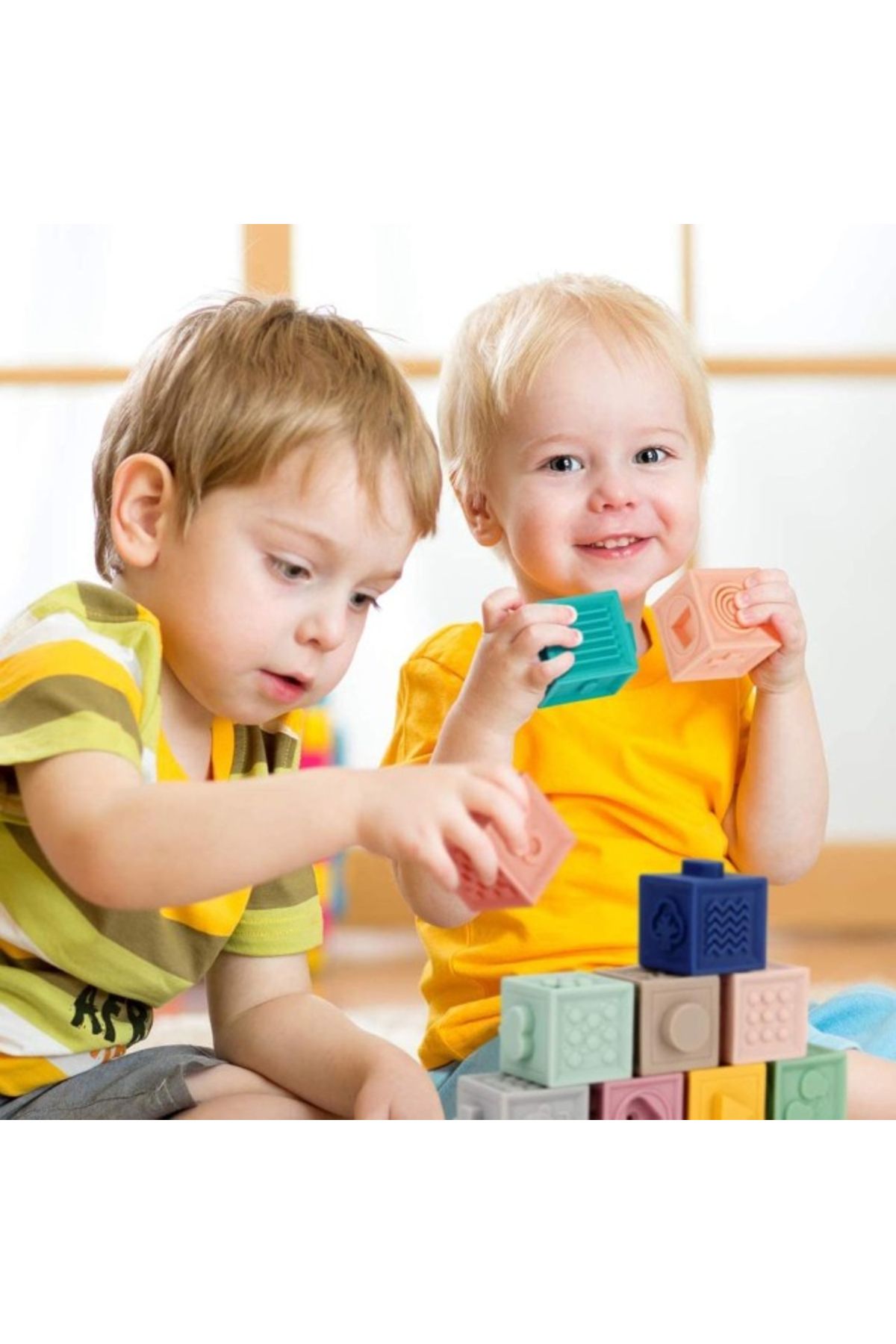 Empria-Set Of 12 Silicone Building Blocks, Colorful Educational Toy, , Numbers And Shapes 8