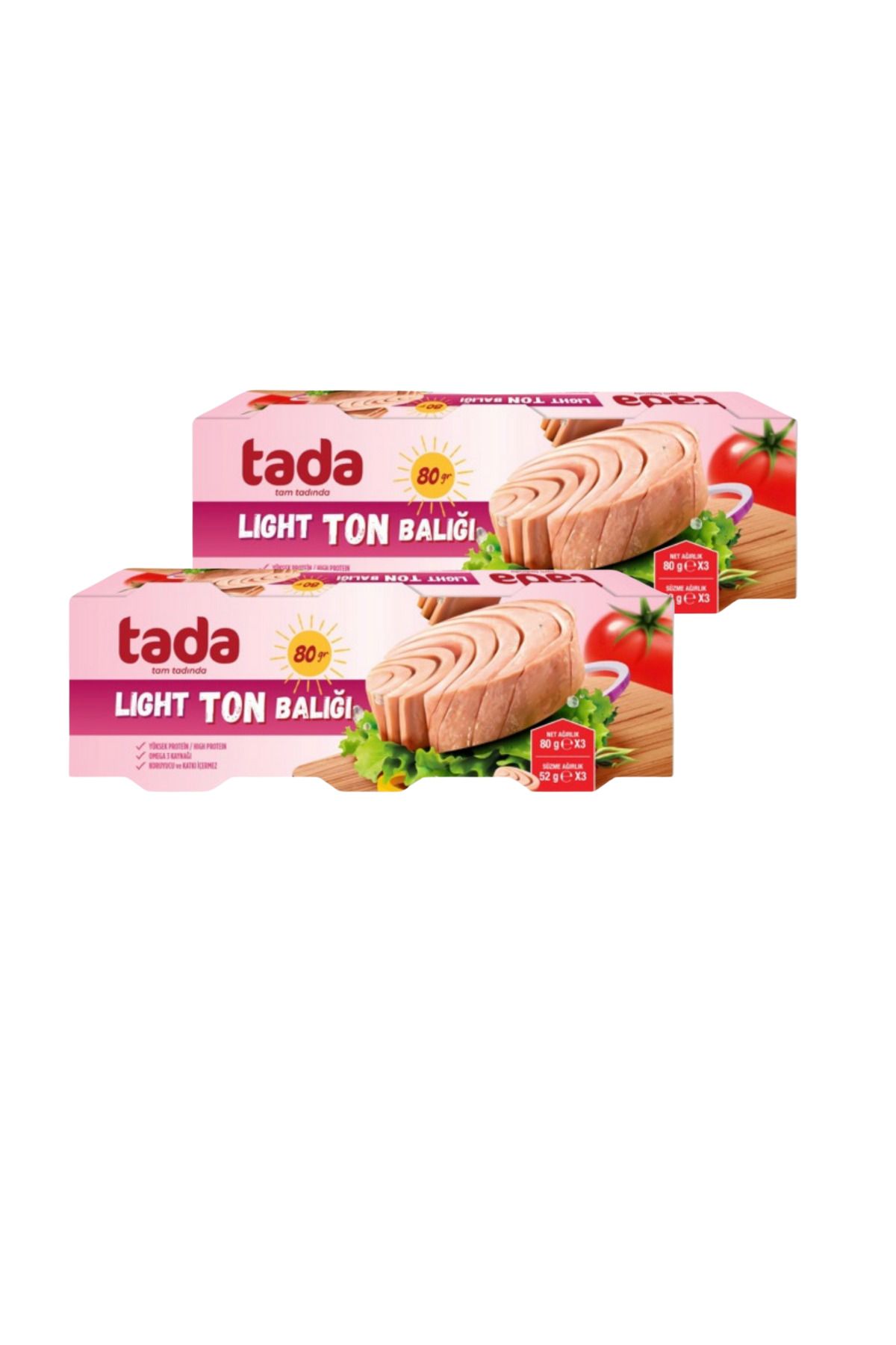 Tada Light Ton Balığı Konservesi 80 Gr 3'lü (2 Adet)
