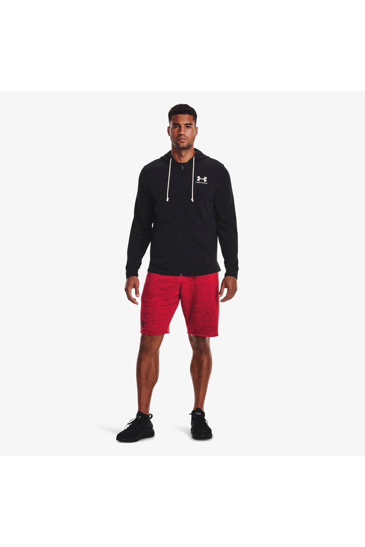 سویشرت ورزشی مشکی مردانه رقیب تری با زیپ اندازه کامل 1370409 001 Under Armour
