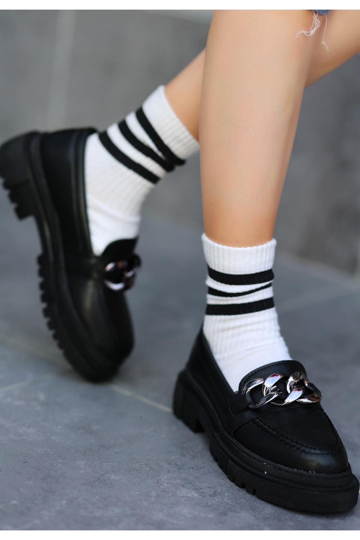 Nil Shoes Biga Siyah Cilt Ayakkabı