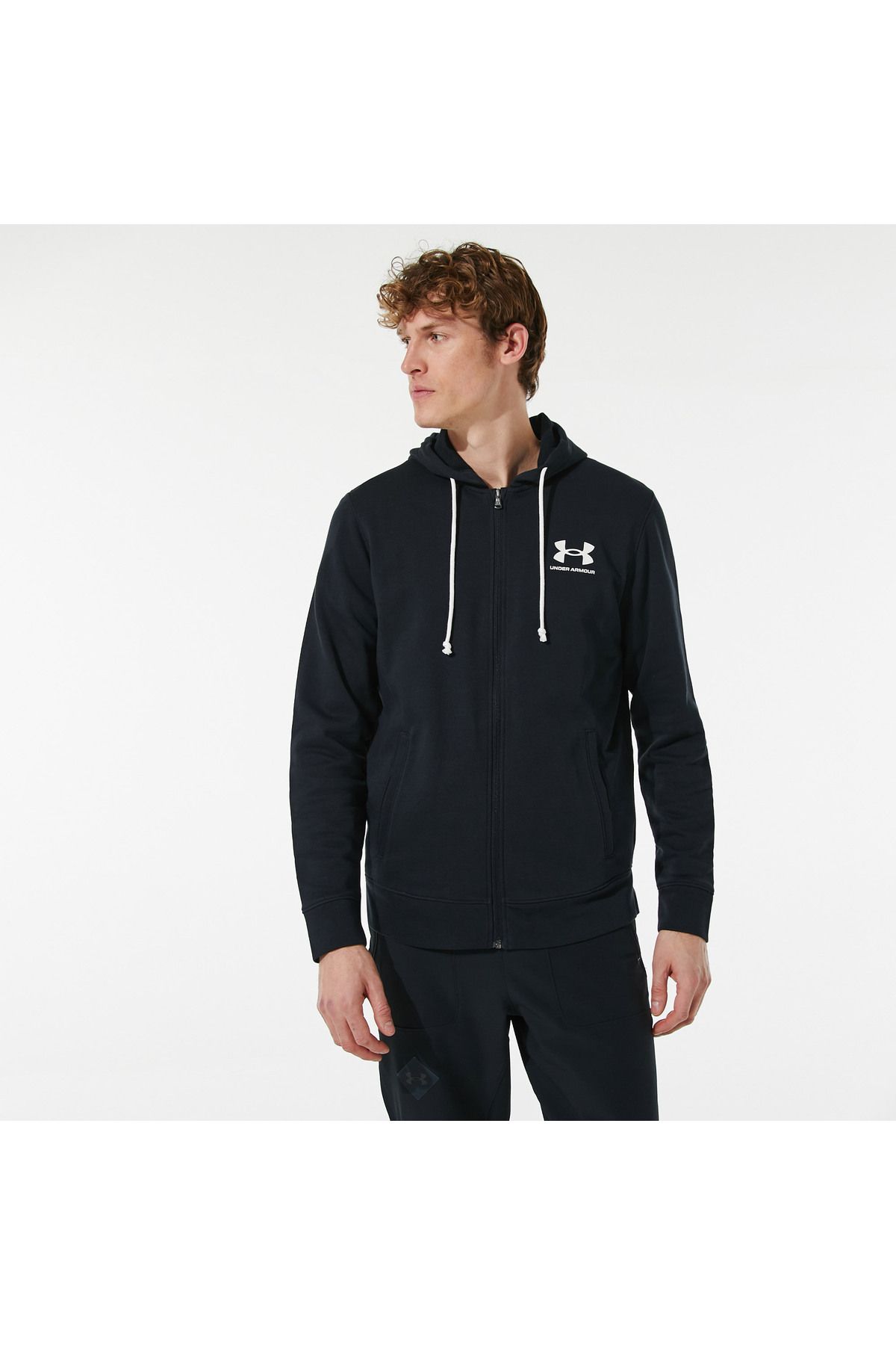 سویشرت ورزشی مشکی مردانه رقیب تری با زیپ اندازه کامل 1370409 001 Under Armour