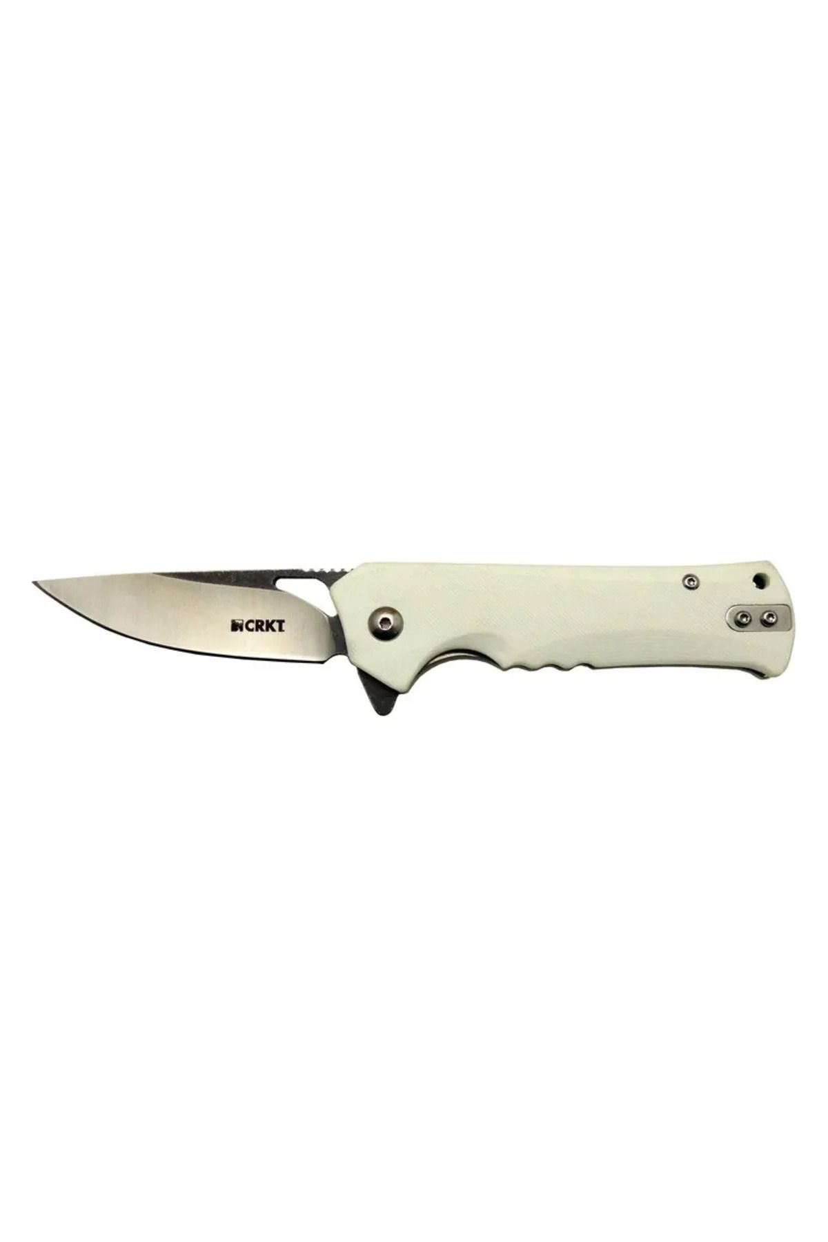 Eldenör Crkt Muskie 202 Awy Beyaz Kamp / Outdoor Çakı 18cm - Yarı Otomatik, Kemerlikli, Kutulu