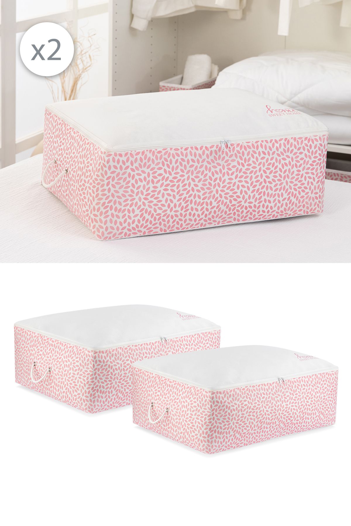 REKHOME Set De 2 Pudra Home Sweet Home Imprimat Dimensiune Mare Sub Bază Pernă Canapea Pat Cuvertură Pulover Haina De Îmbrăcăminte - One Size