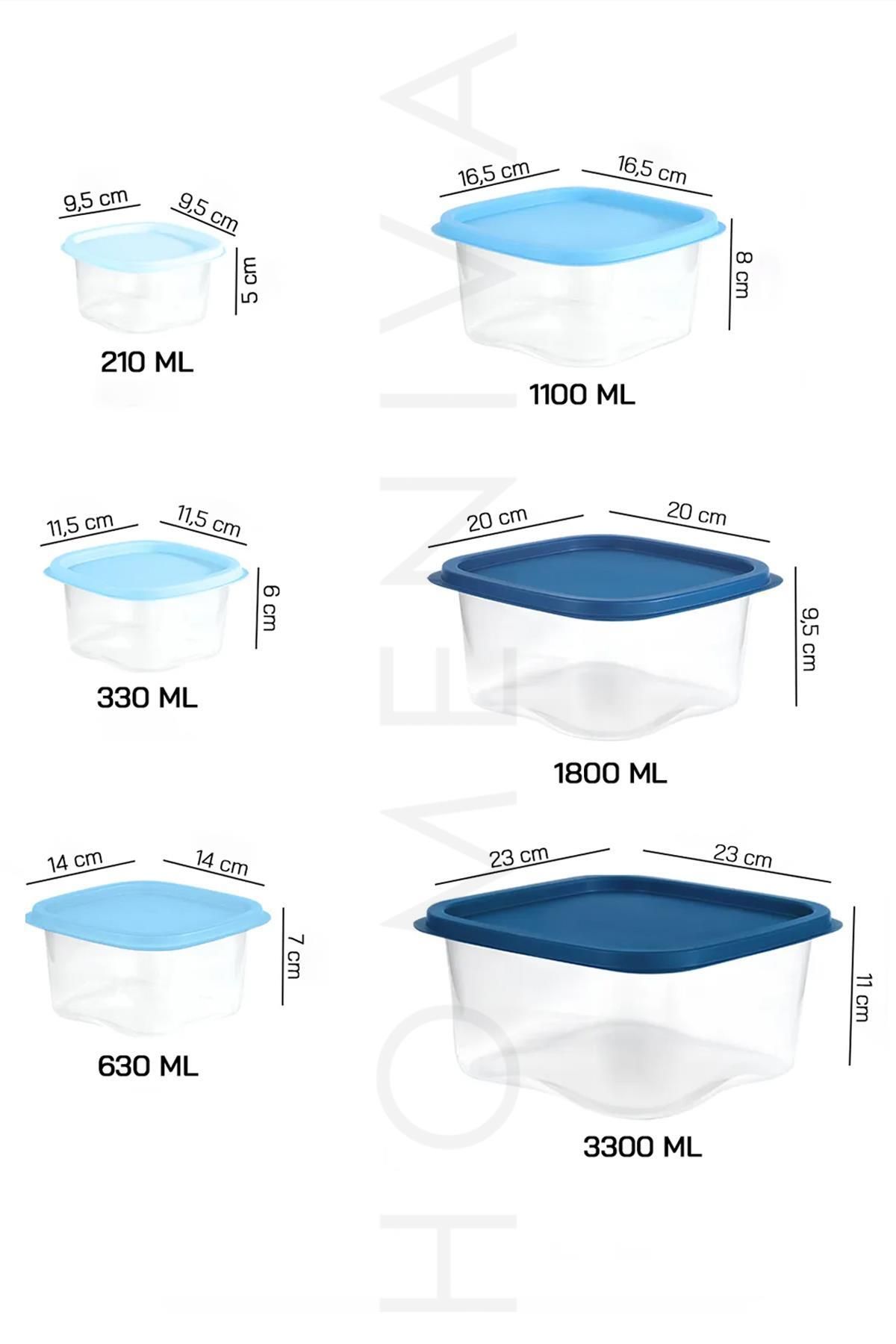 HOMENIVA-6 Size Square Storage Container Set - Storage Container Suitable for Microwave and Deep Freezer 5