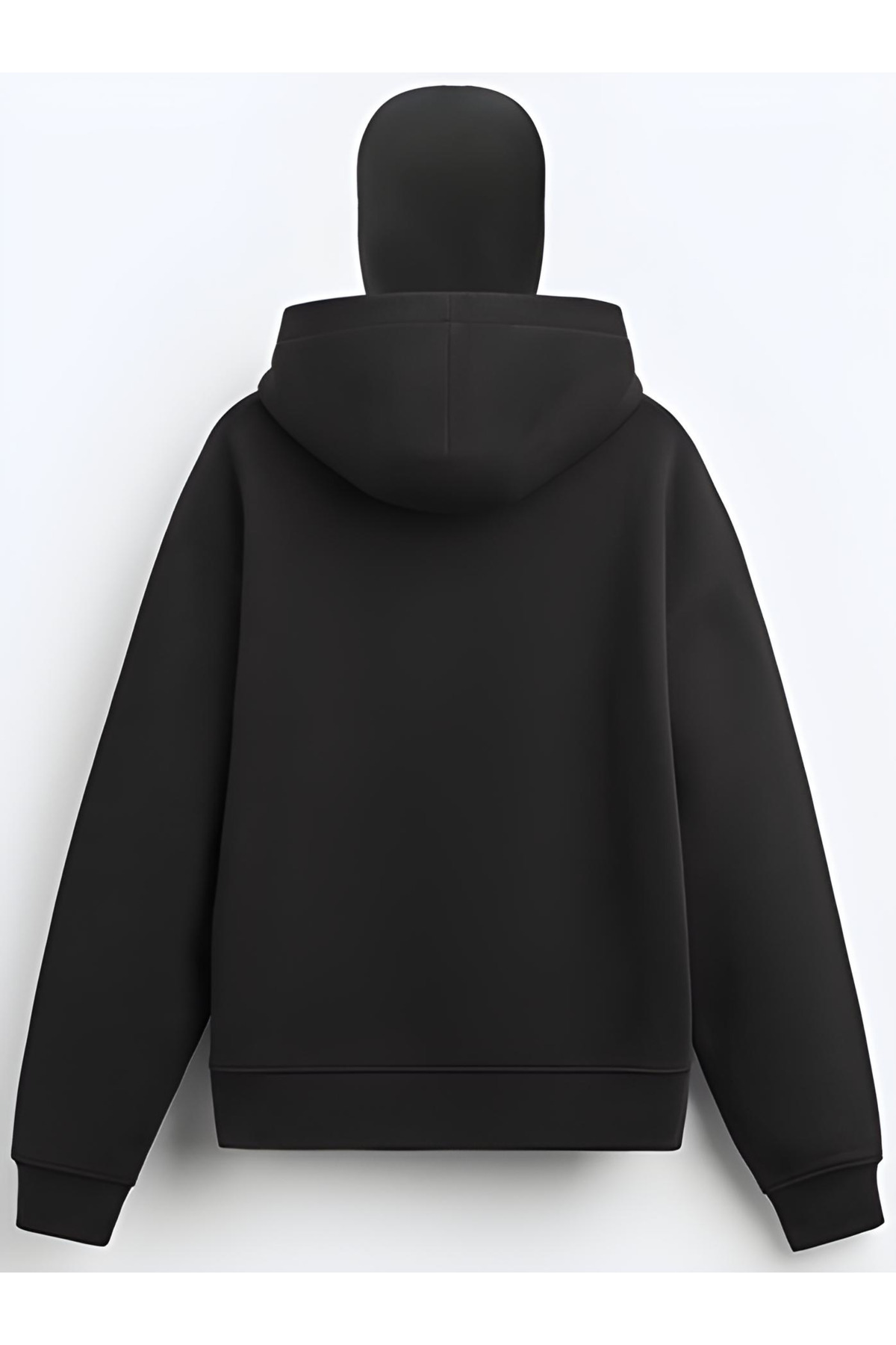 Edizen  Çarşı Holigan Siyah Kar Maskeli Düz Oversize Kapüşonlu Sweatshirt - Görsel 7