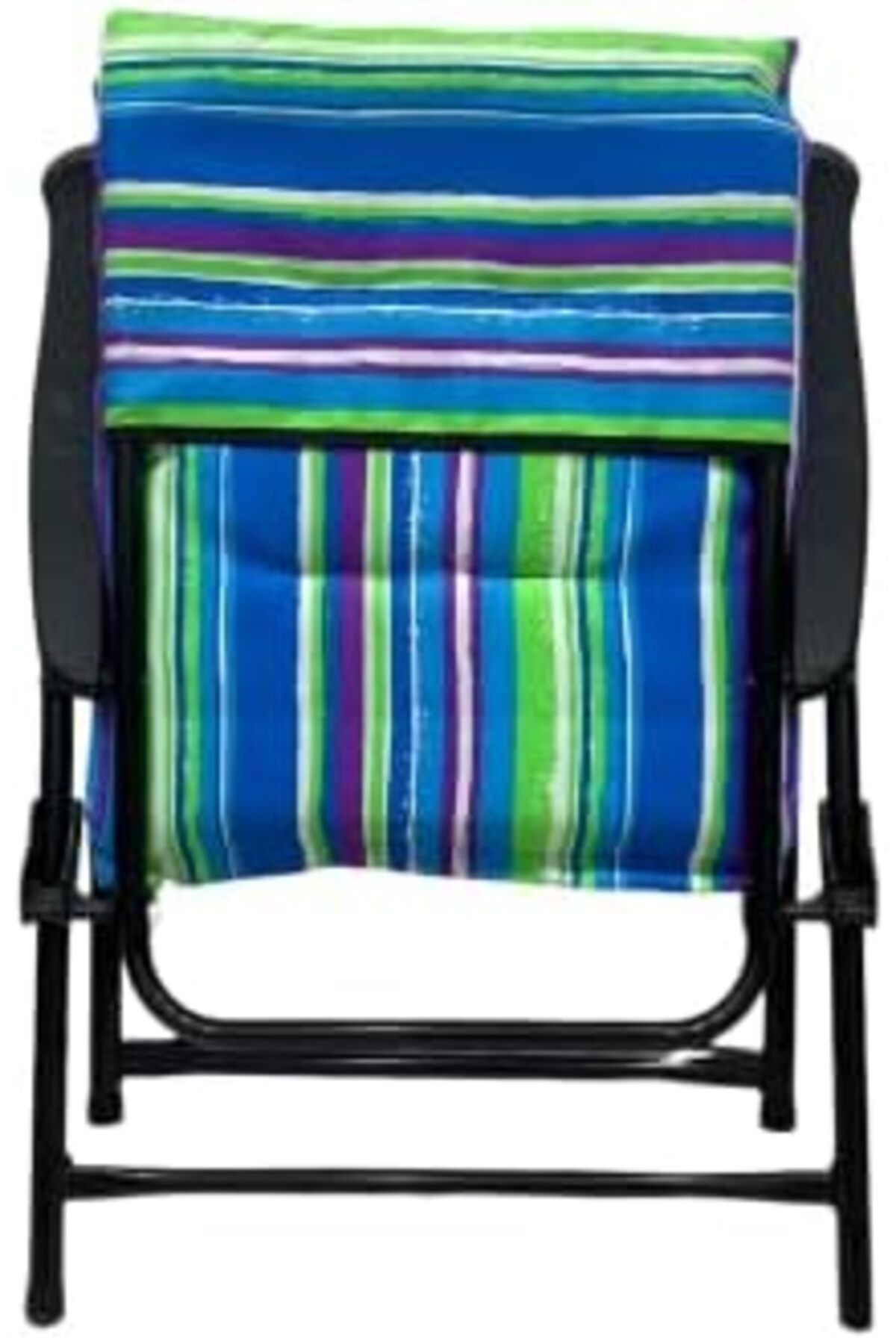 كرسي تخييم فاخر قابل للطي مع دعم للظهر وإطار معدني، مناسب للمساحات الخارجية، متعدد الاستخدامات