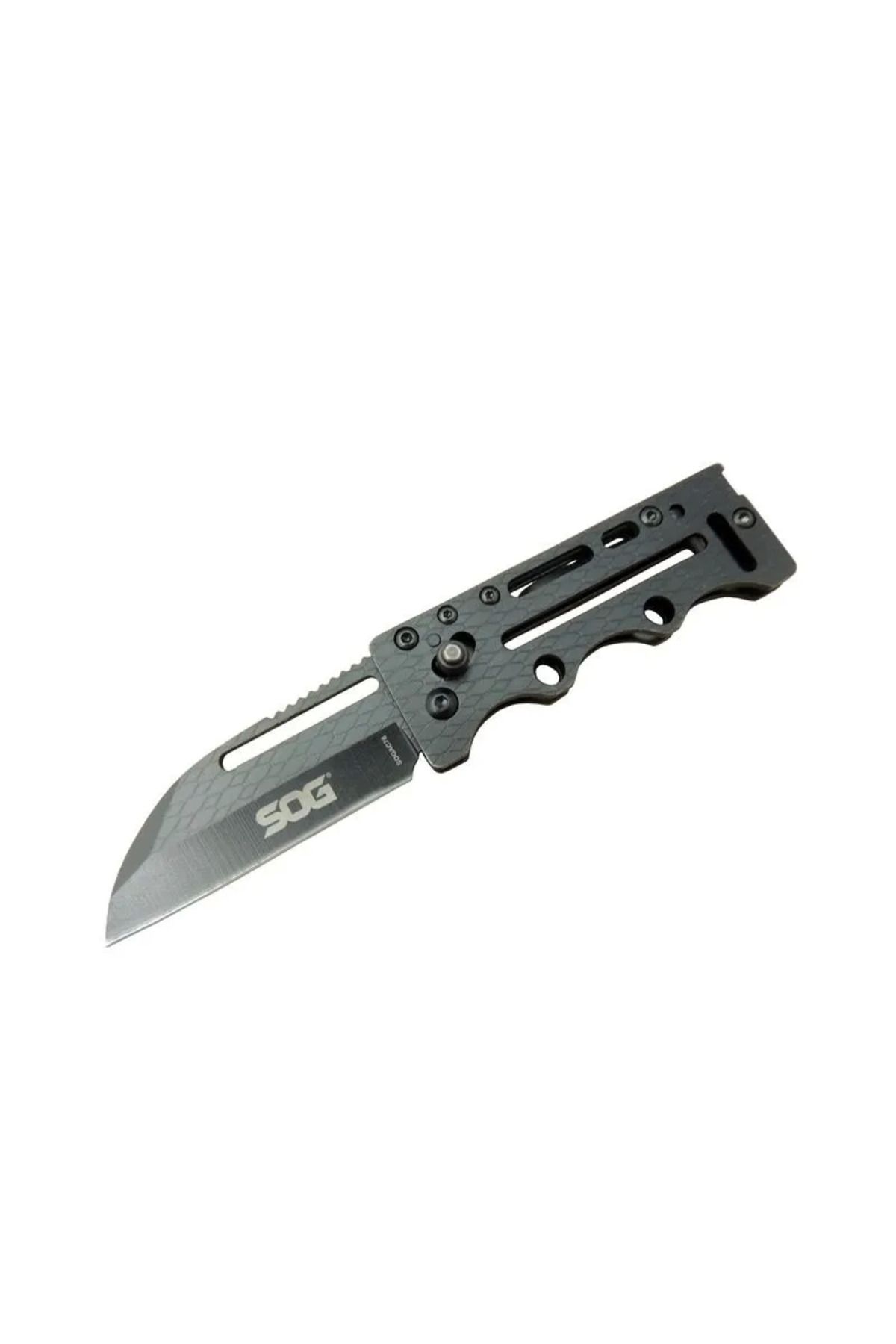 melfxxl eticaret melfxxl Sog Ac78 Siyah Yaprak Kamp Çakı 14,5 Cm - Metal Sap, Kılıflı