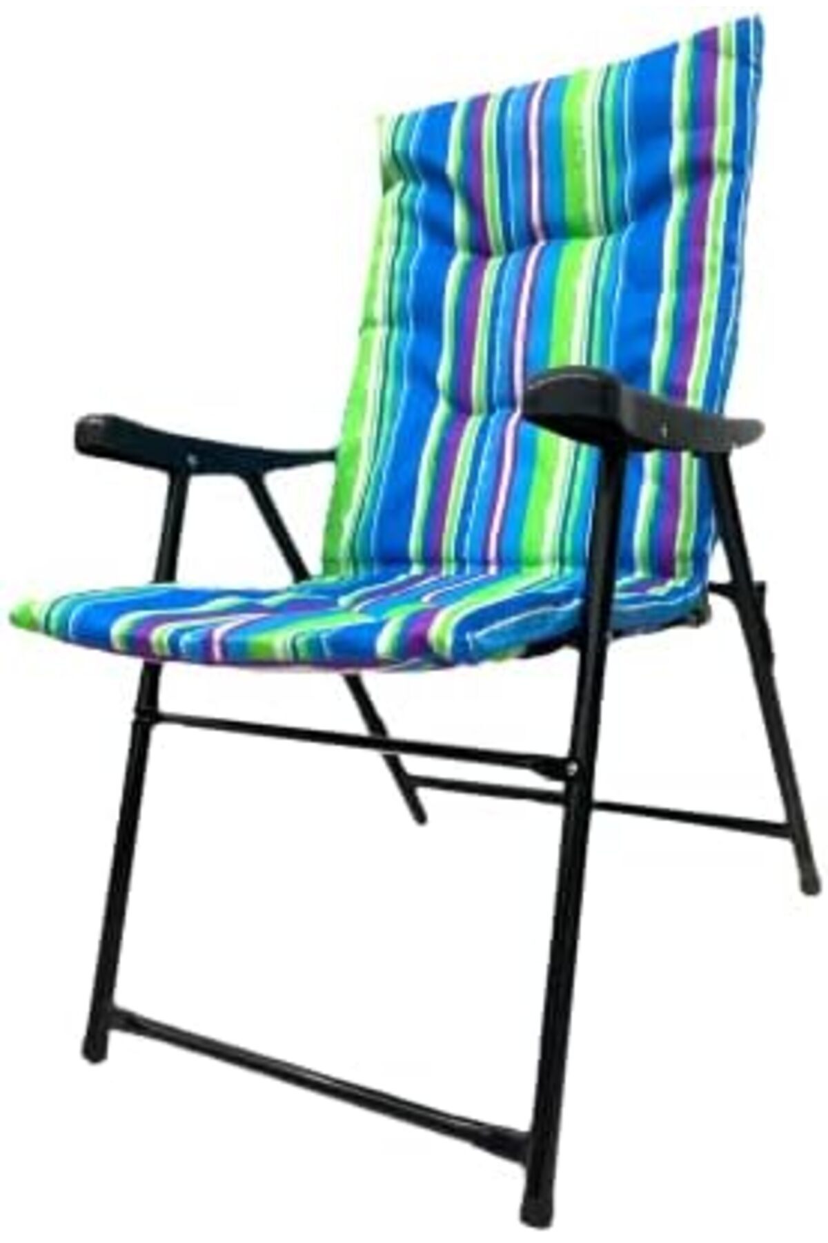 كرسي تخييم فاخر قابل للطي مع دعم للظهر وإطار معدني، مناسب للمساحات الخارجية، متعدد الاستخدامات
