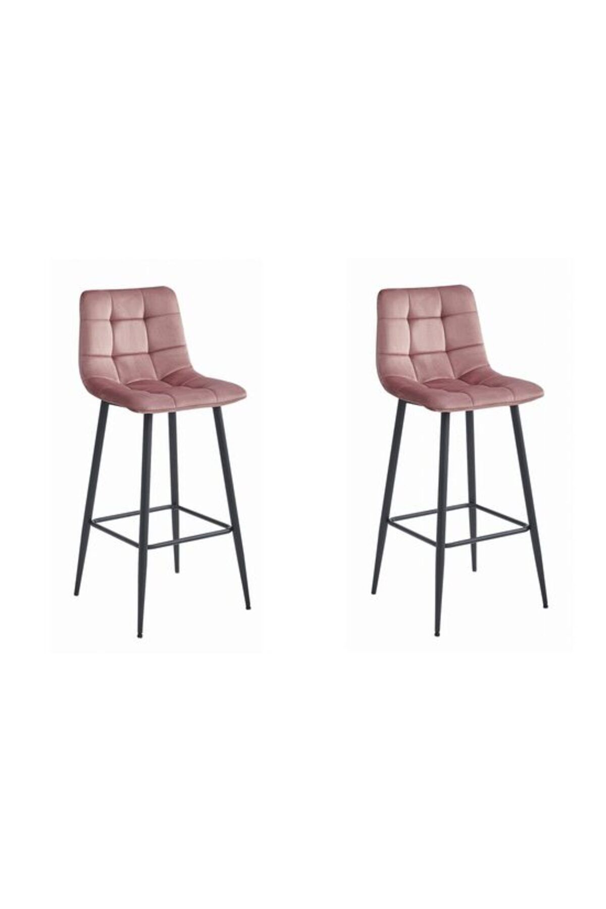 ARTOOLS Set 2 Scaune Bucatarie/bar, Artool, Arceto, Catifea, Otel, Roz Si Negru, 43,5x32,5x104 Cm - One Size