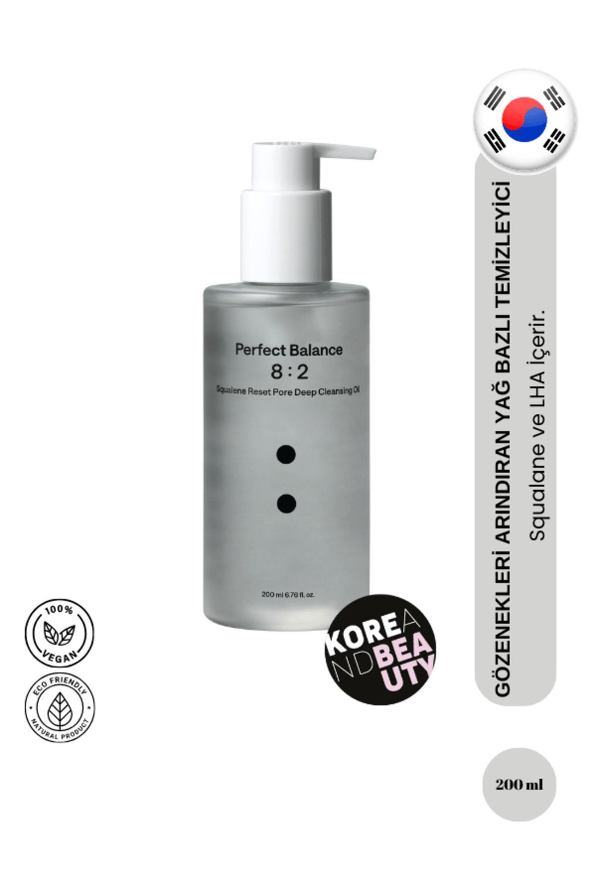BLAB [8:2] Squalene Reset Pore Deep Cleansing Oil 200ml | Makyaj ve Siyah Nokta Temizleyici Yağ