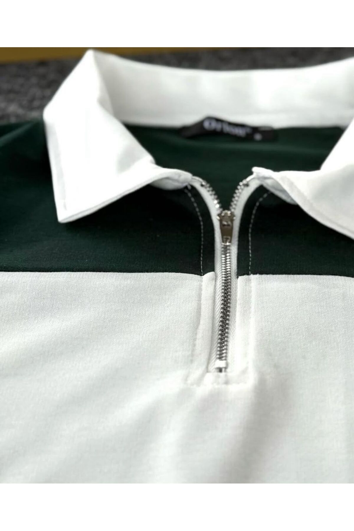 woonkey-Unisex Oversized Striped Half Zip Polo Collar Track Suit Cotton Set of 2 New Season 2