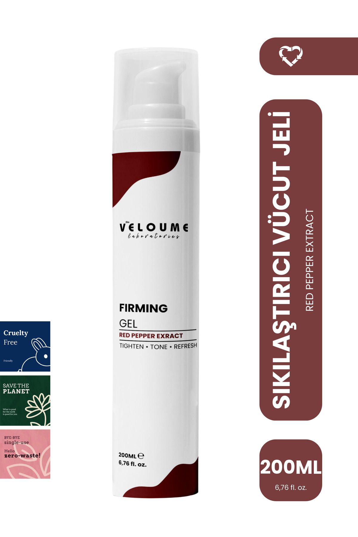 The Veloume Labs Selülit Karşıtı, ve Çatlak Giderici Vücut Şekillendirici Biberiye Yağı Jel 200 ml