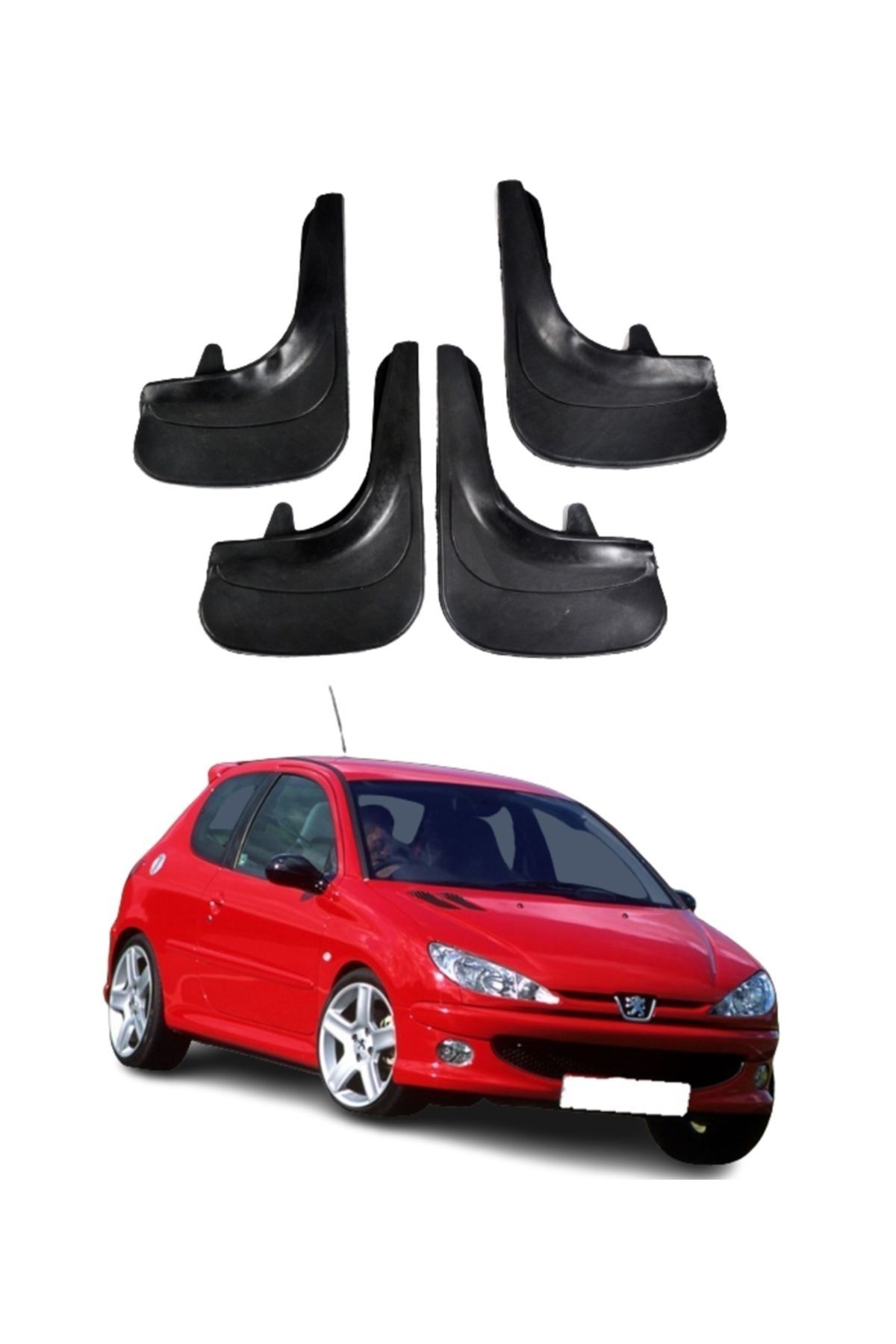 SONİKON LİNE-Peugeot 206 Hb Compatible 4-Piece Dust Cover Mudguard Mud Flap Modified 1