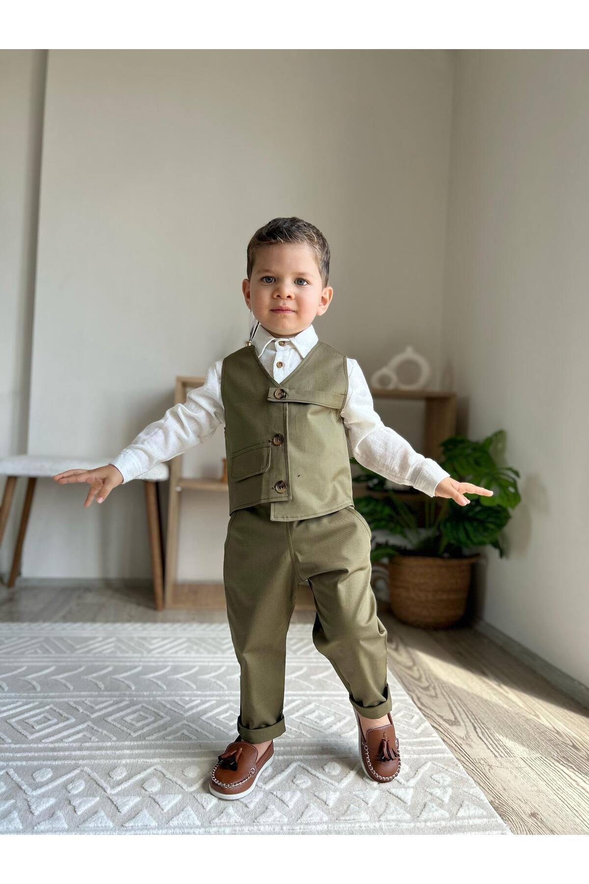 favorimkids Yeni Yeşil 3 lü Bebek Çocuk Takım 1-6 YAŞ fotoğrafı 4 (önizleme)