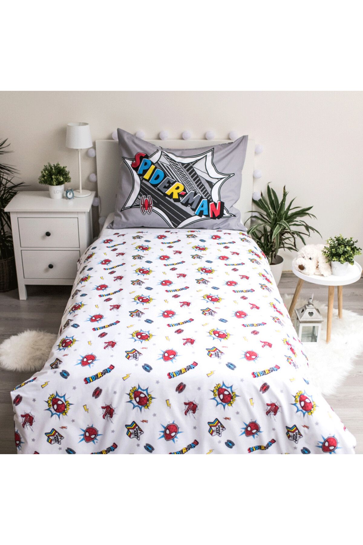 SPIDERMAN-2-piece bedding set, Duvet cover, 140x200 cm, pillowcase, 70x90 cm, Multicolor, Spiderman 3