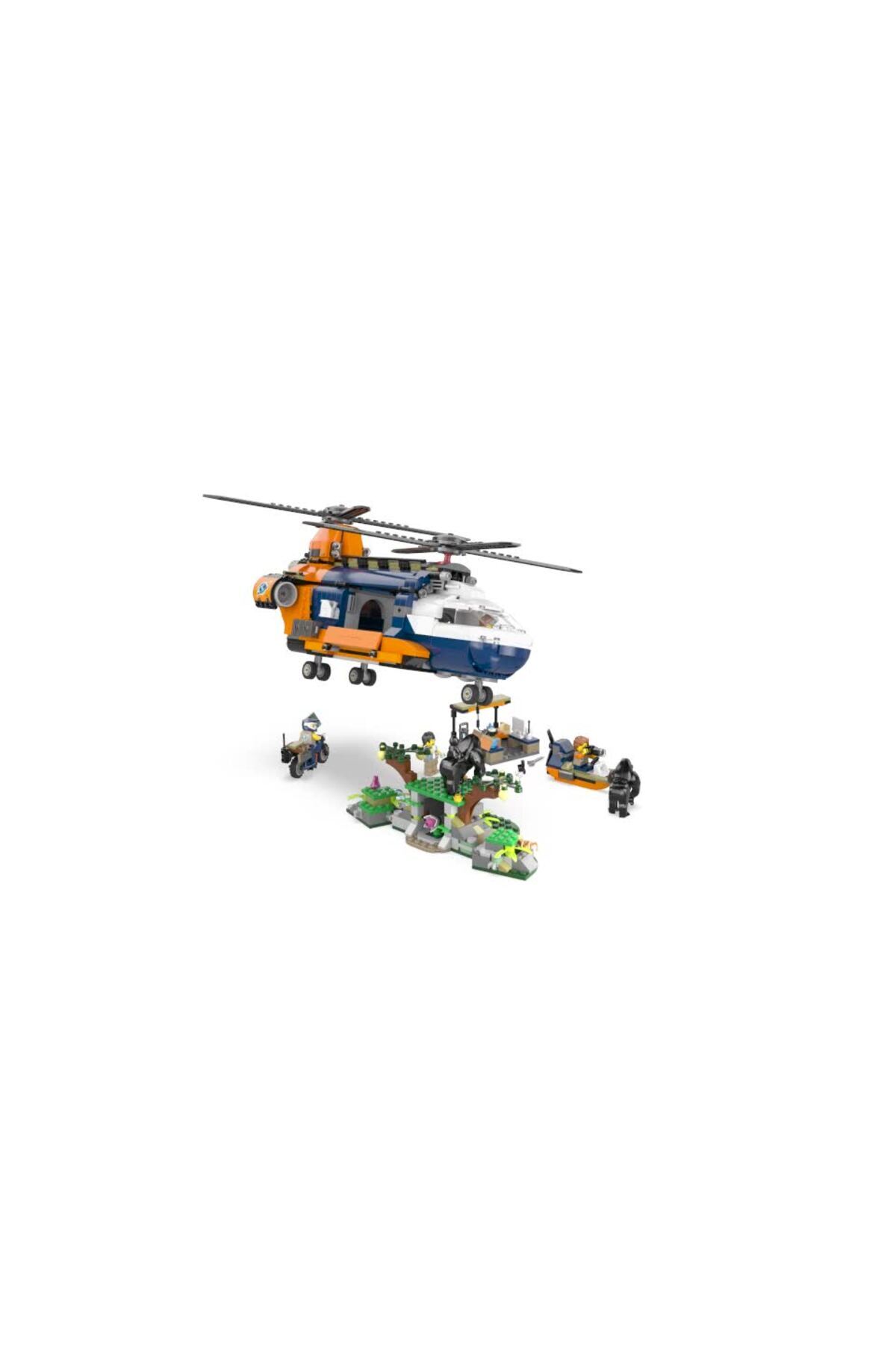 LEGO-City - Elicopterul Unui Explorator Al Junglei La Tabara De Baza 60437 1