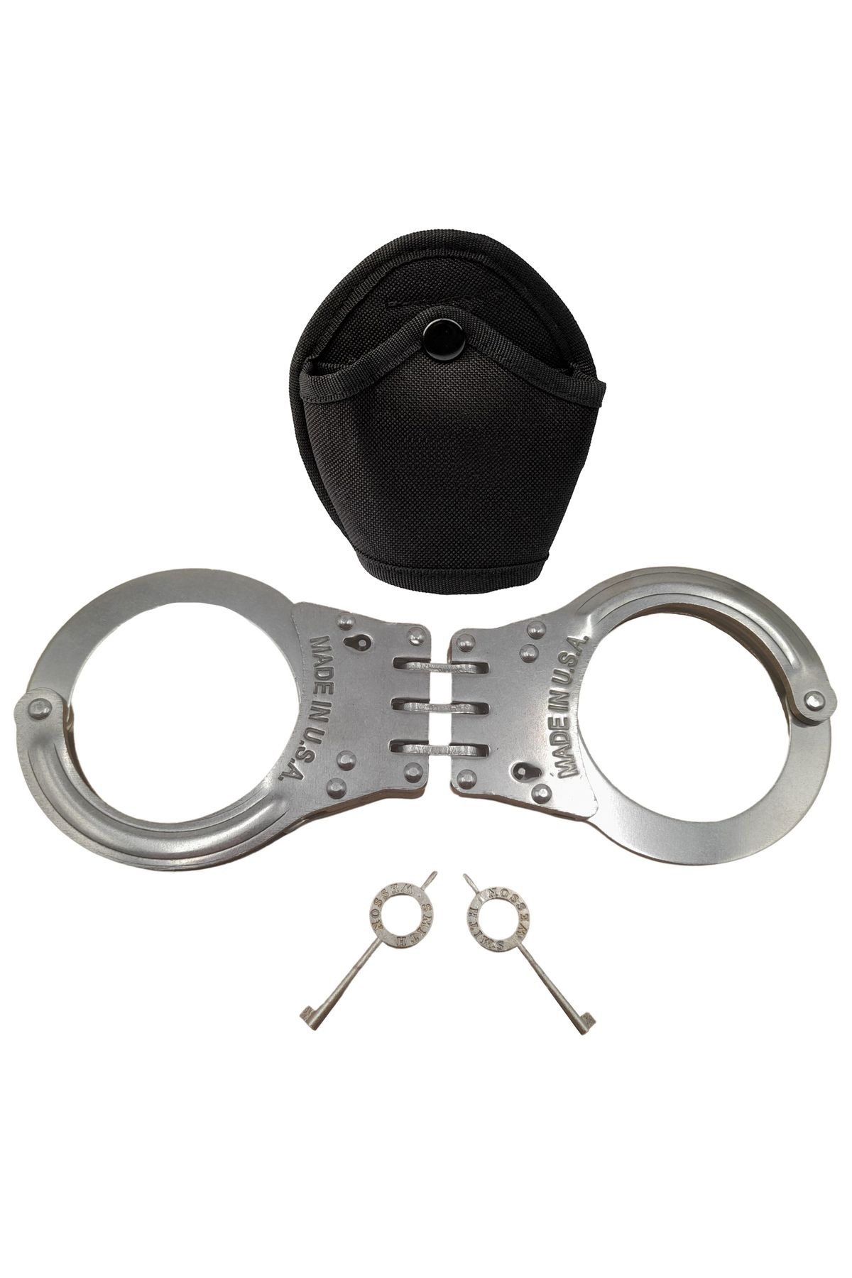 Depox Cătușe Cu Balamale, Blocare Strânsă, Oțel Inoxidabil, 20 Cm, Husă Tactică Inclusă - Mărime unică