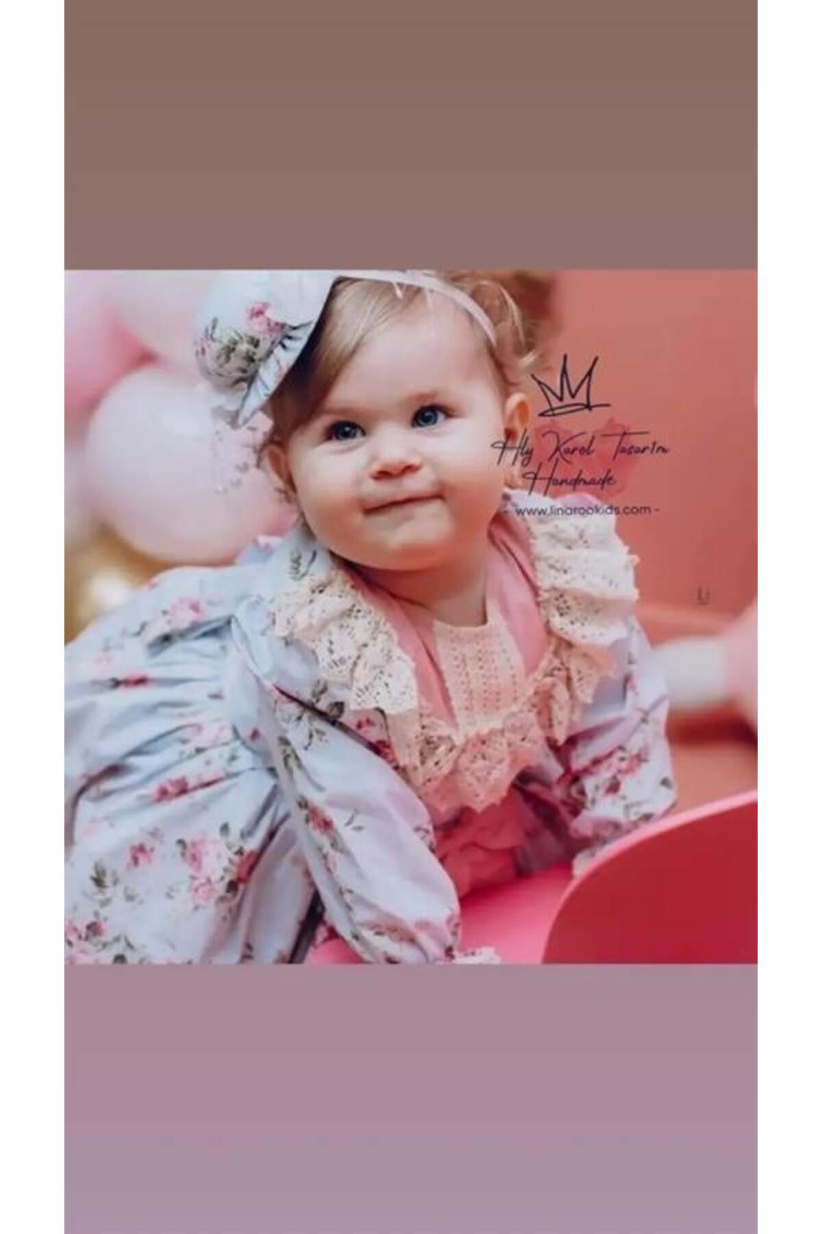 Hly Karol Tasarım Mavi Okyanus Vintage Kız Bebek Elbisesi,Doğum günü,fotoğraf çekim elbisesi,0-12 Yaşa Uygun fotoğrafı 4 (önizleme)