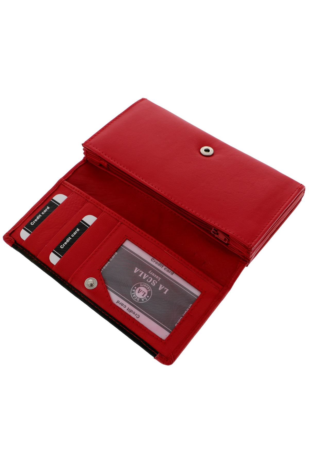 GiftExpress-Women's wallet La Scala Luxury red black RFID 5
