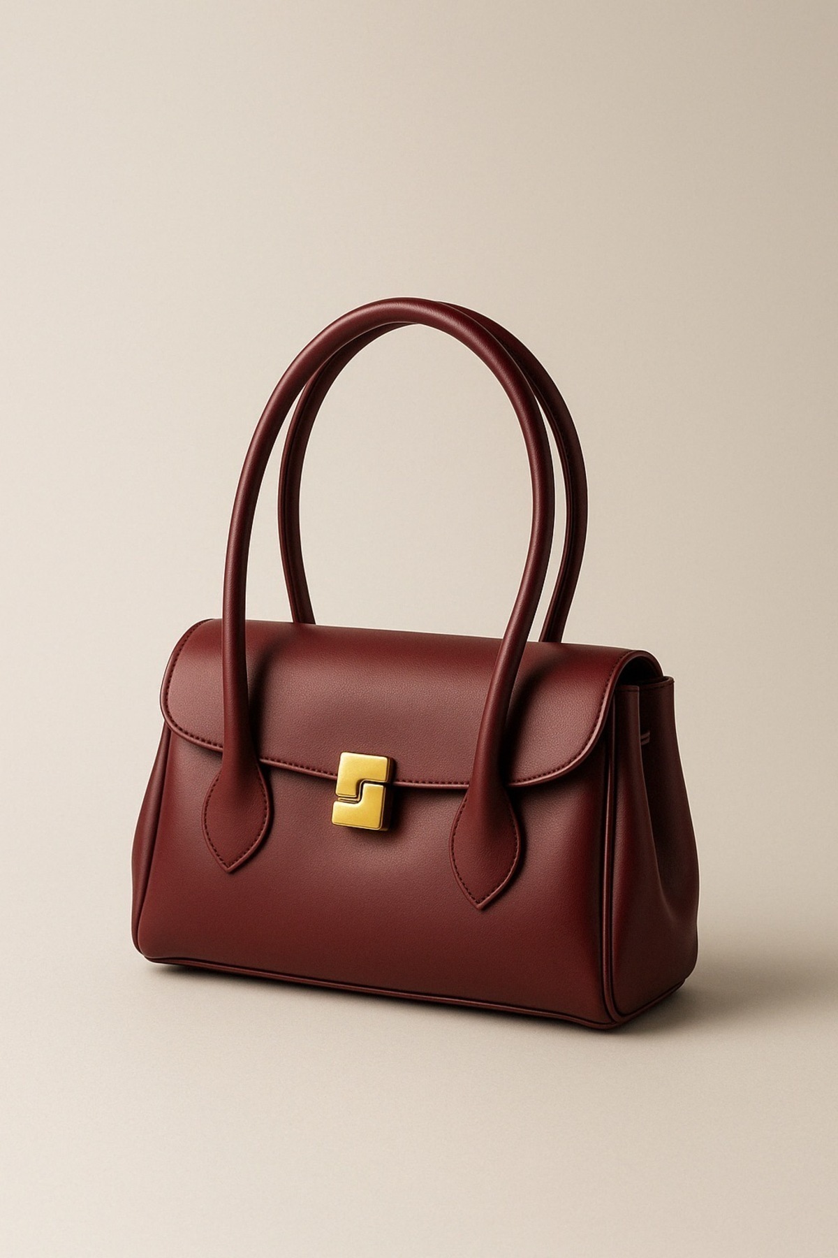 Assia Atelier-Gina Burgundy Women's Hand and Shoulder Bag – Stylish, Casual and Office Use Vegan Leather Bag 2