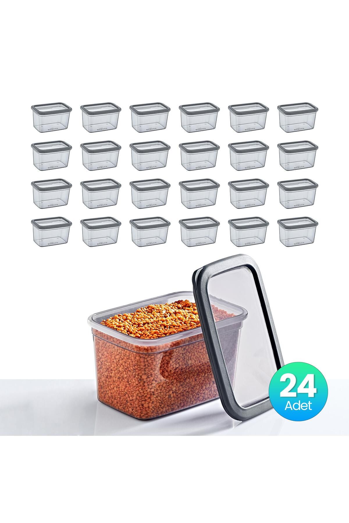 Smartware-Anthracite Set of 24 Rectangular Storage Containers - 1210 ml 5