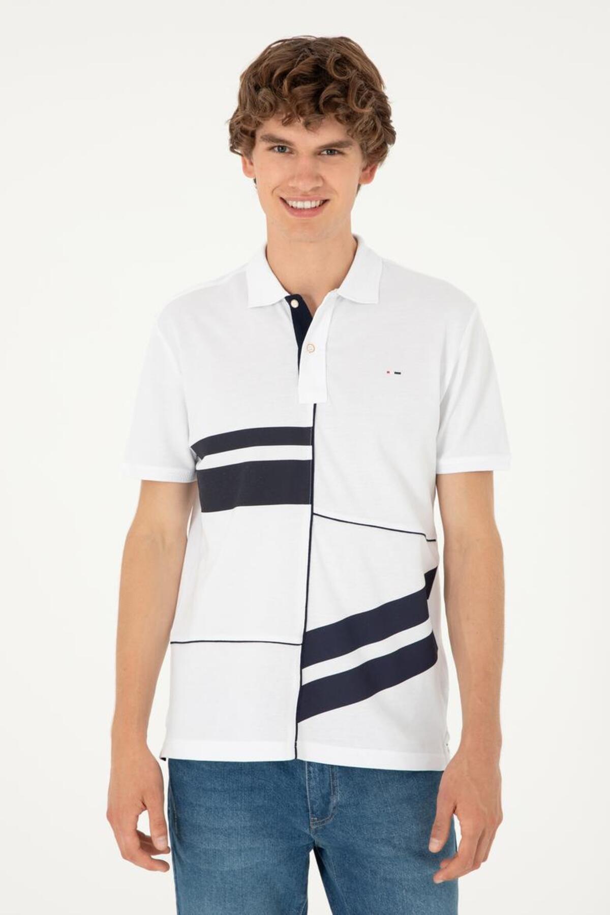 U.S. Polo Assn. T-Bado Beyaz Erkek Gömlek 1825265 — سفید E129GY106230