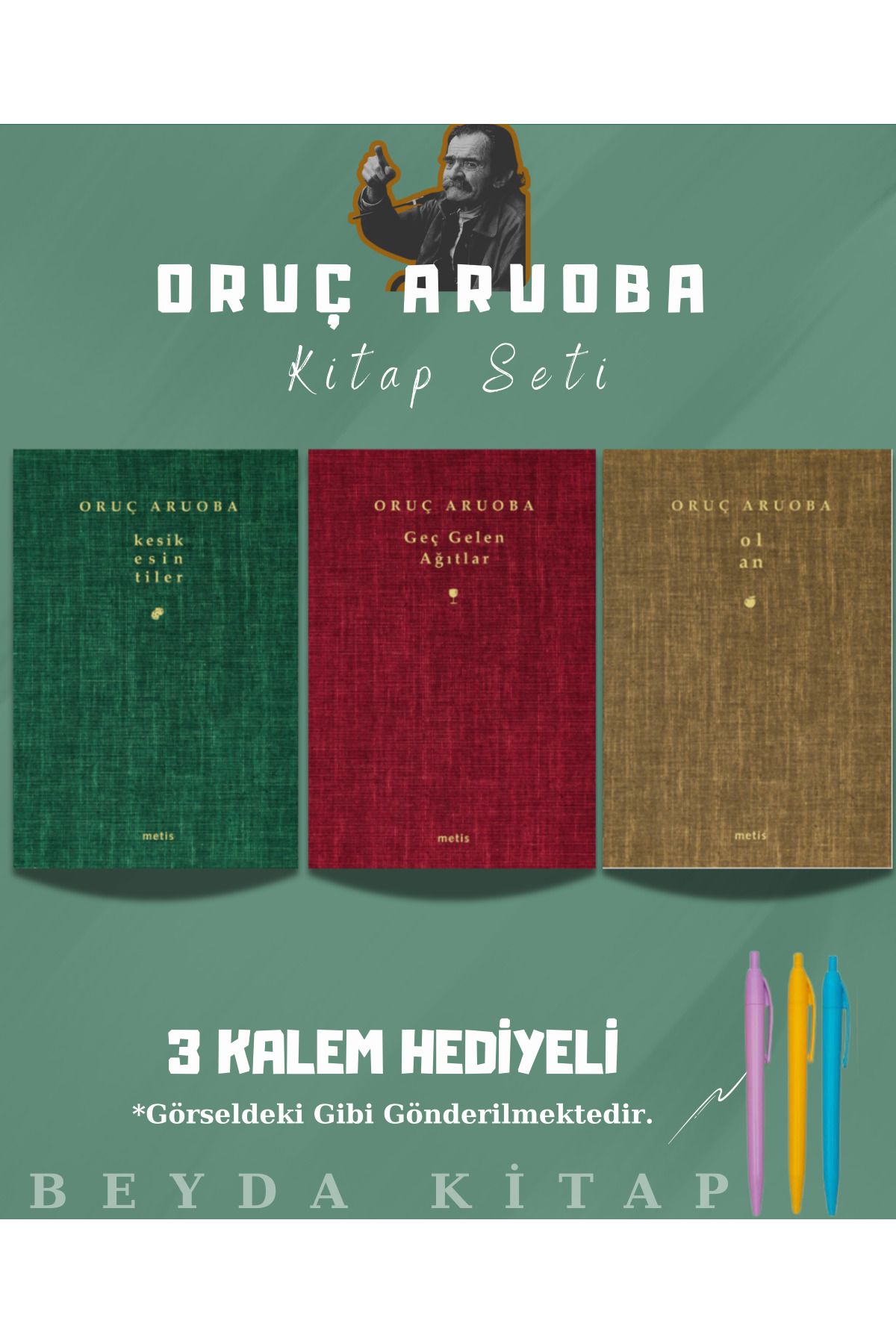Metis Yayınları Kesik Esintiler - Geç Gelen Ağıtlar - Ol An - Oruç Aruoba - Kalem Hediyeli - ORCARBA - SİRRHL1
