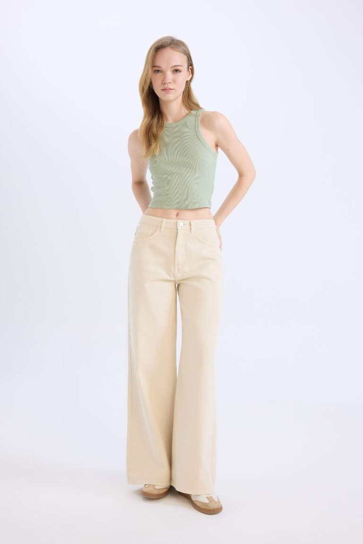 DeFacto Fıtted Halter Yaka Fitilli Kaşkorse Atlet U0357AZ25SM görsel 2