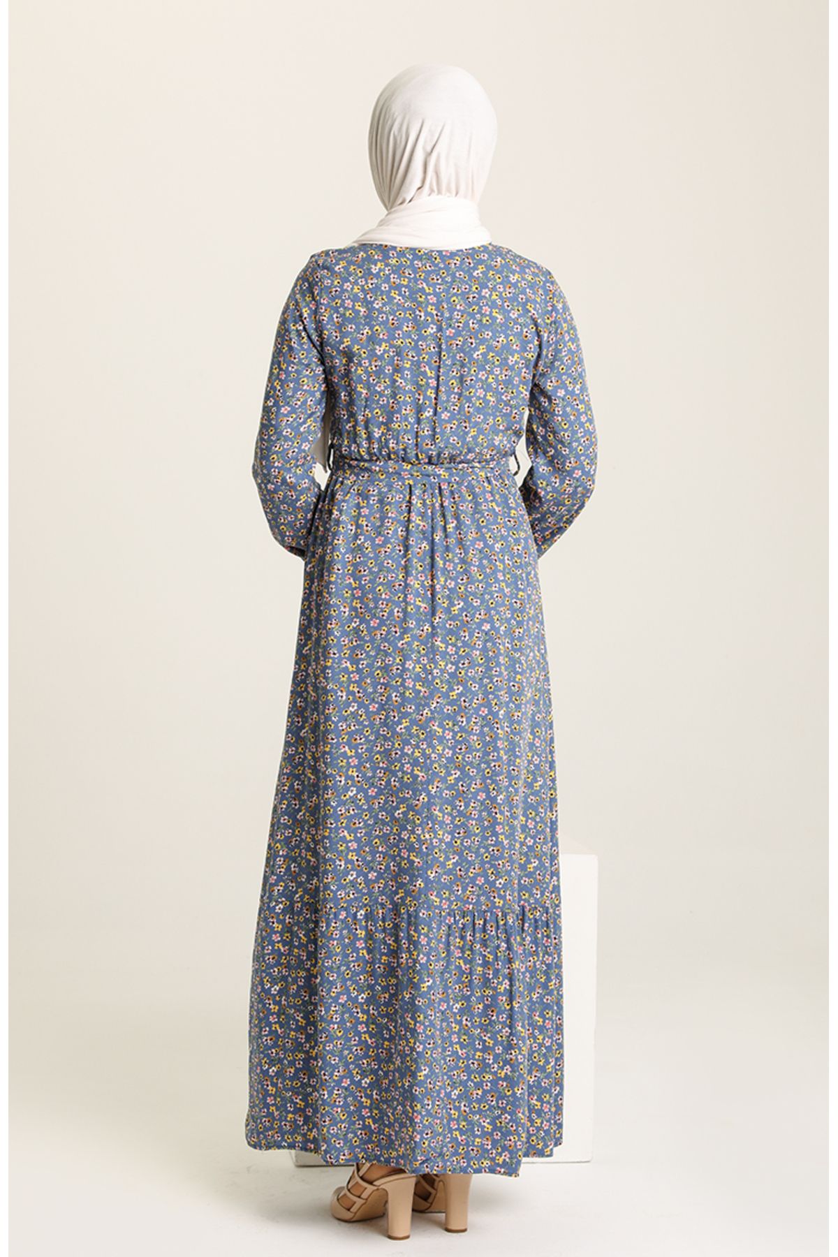 sefamerve-Φόρεμα Indigo Floral Print - 4066-05 3