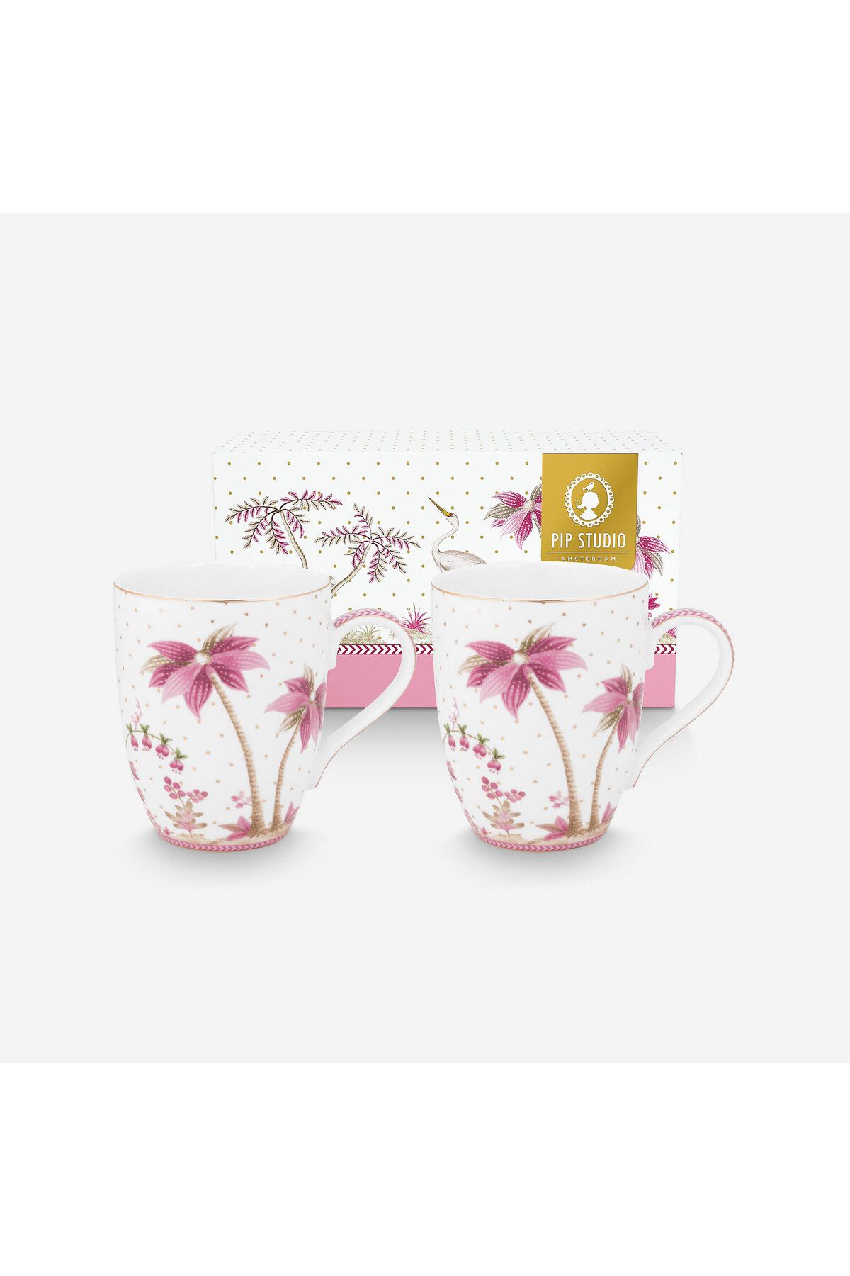 Pip Studio Jolie Beyaz Porselen Kupa Seti 350 ml