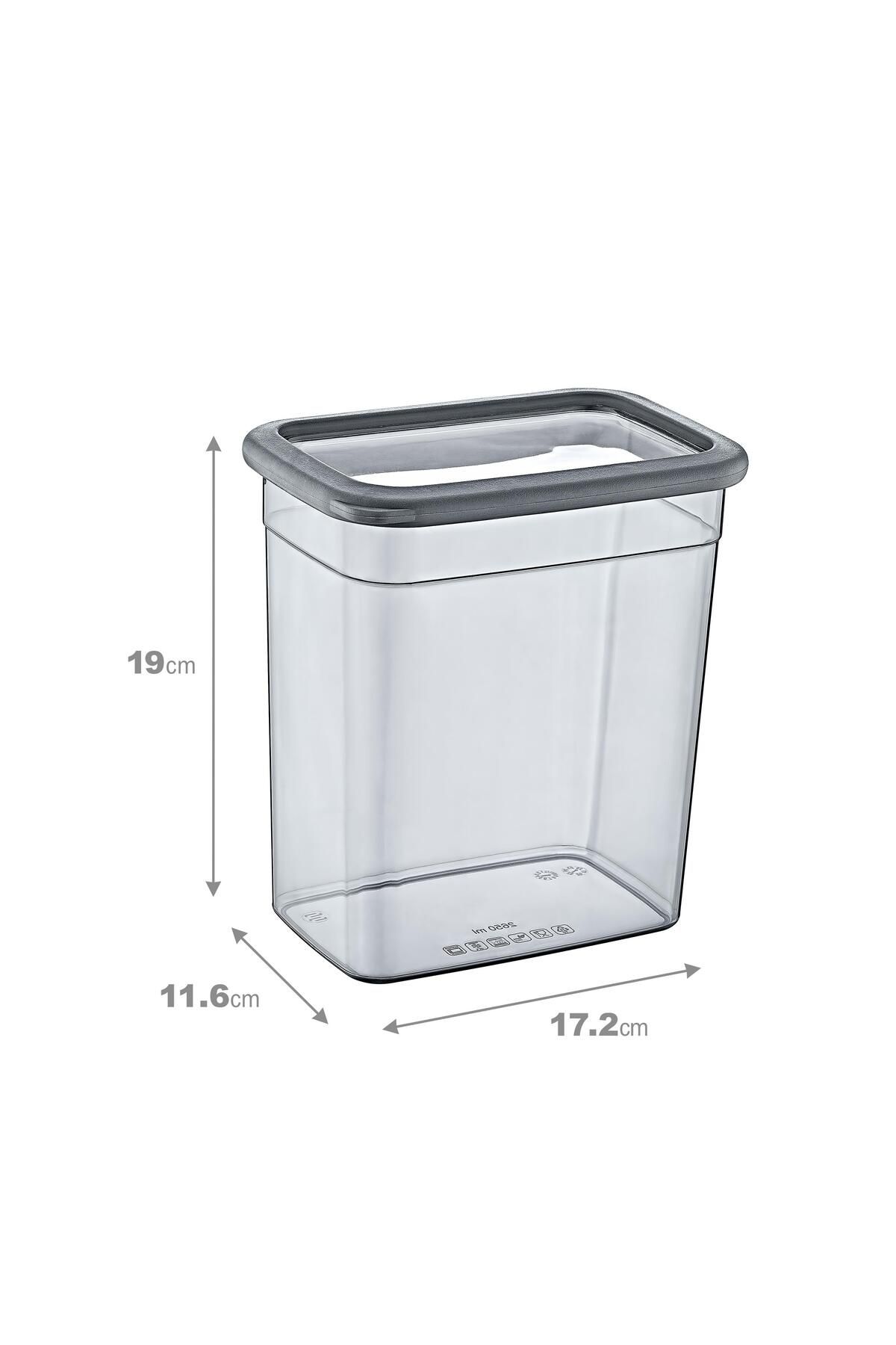 Smartware-Anthracite Set of 6 Rectangular Storage Containers - 2350 ml 3