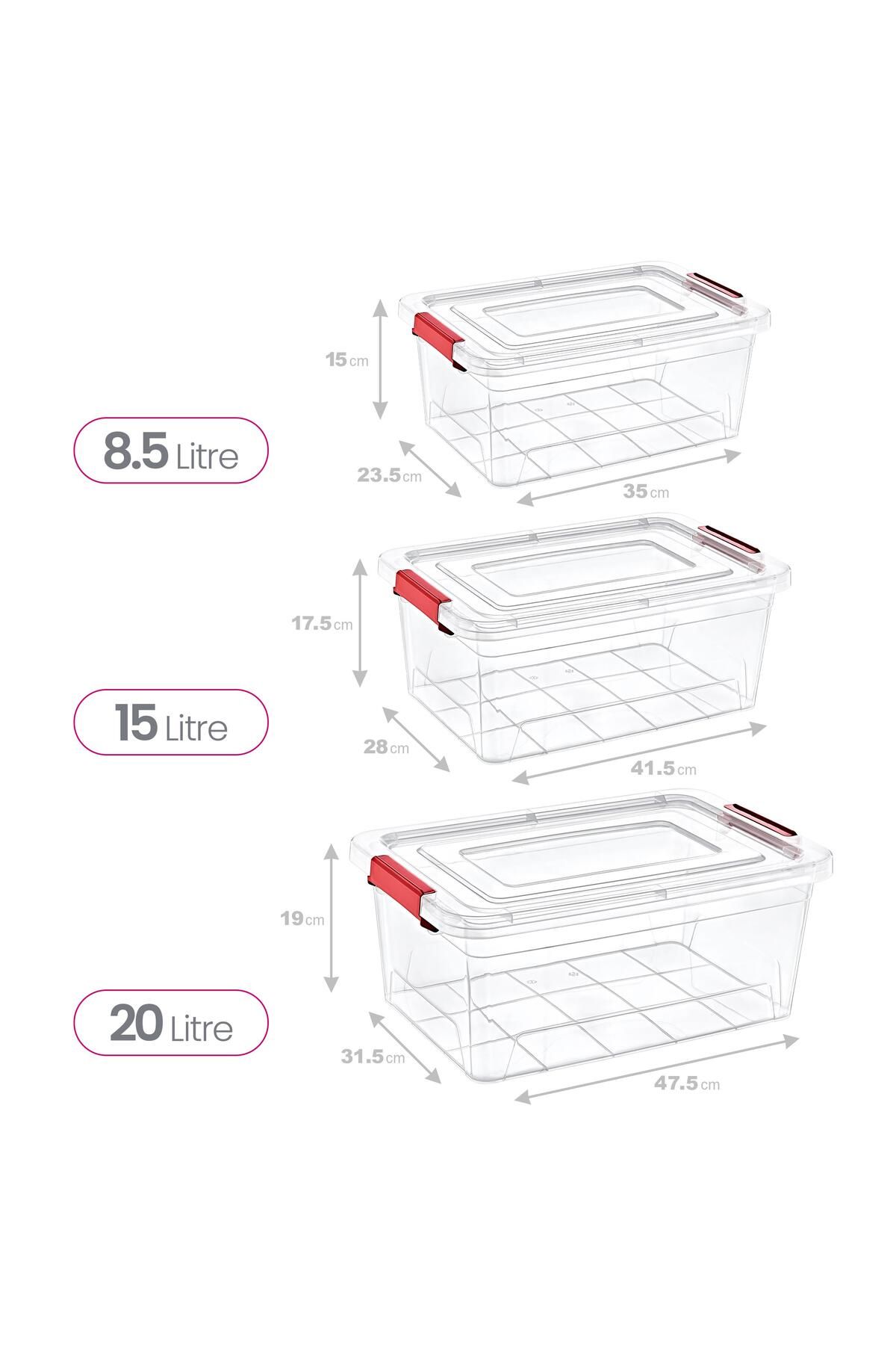 Smartware-Set of 3 Smart Box Storage Containers 8-15-20 Lt 2