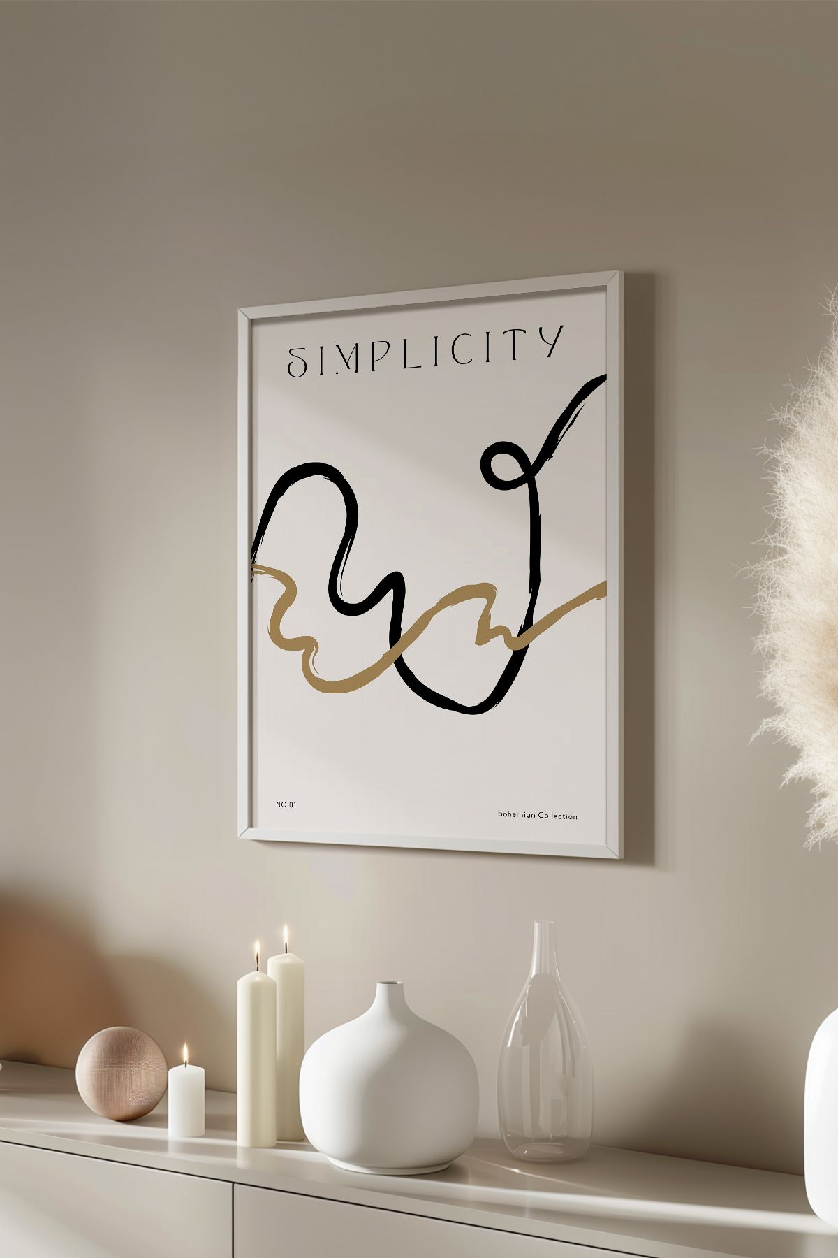 Basquiart Bohemian Serisi Beyaz Çerçeveli Poster, Tablo No:134